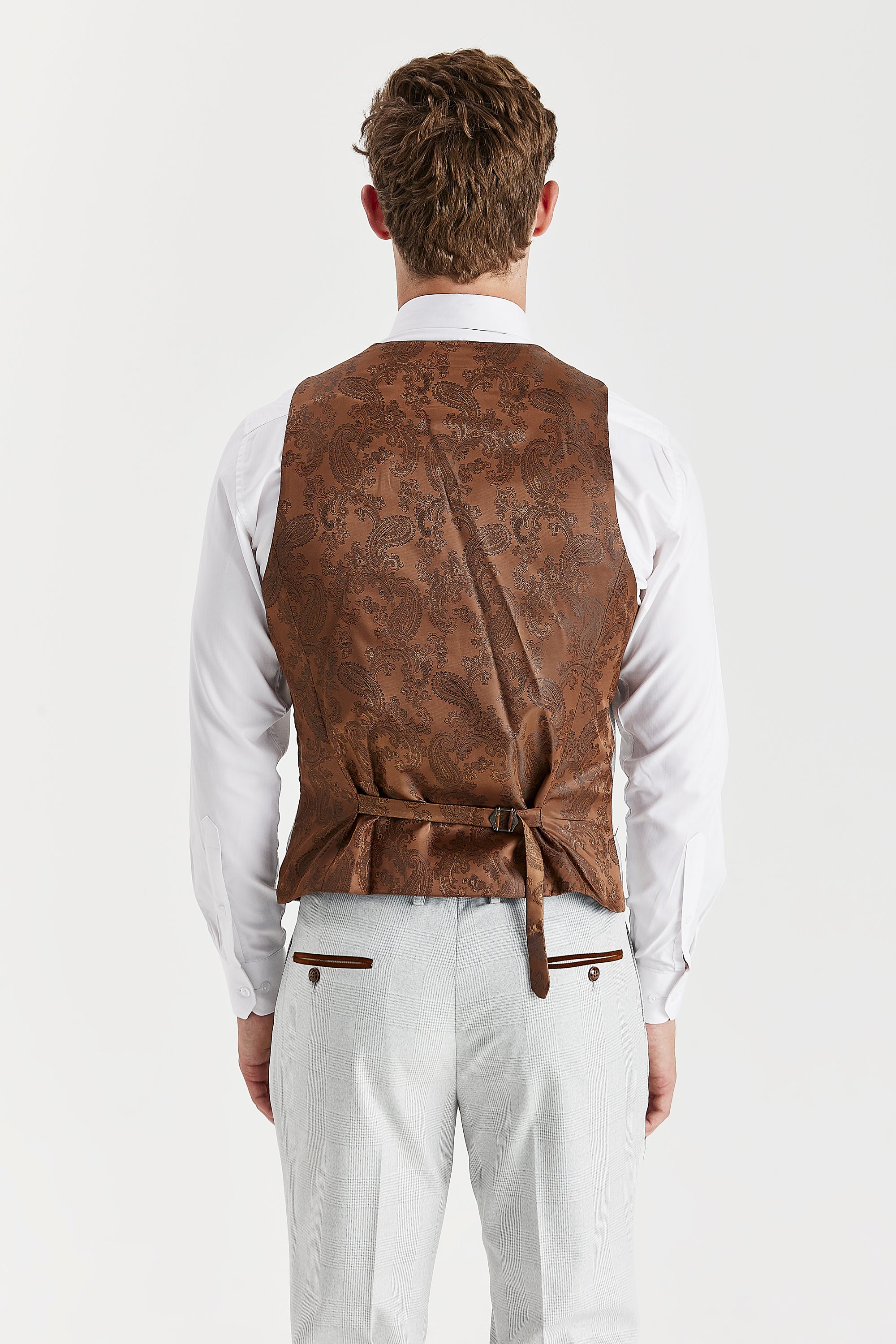 Mark - Men's Stone Check Waistcoat