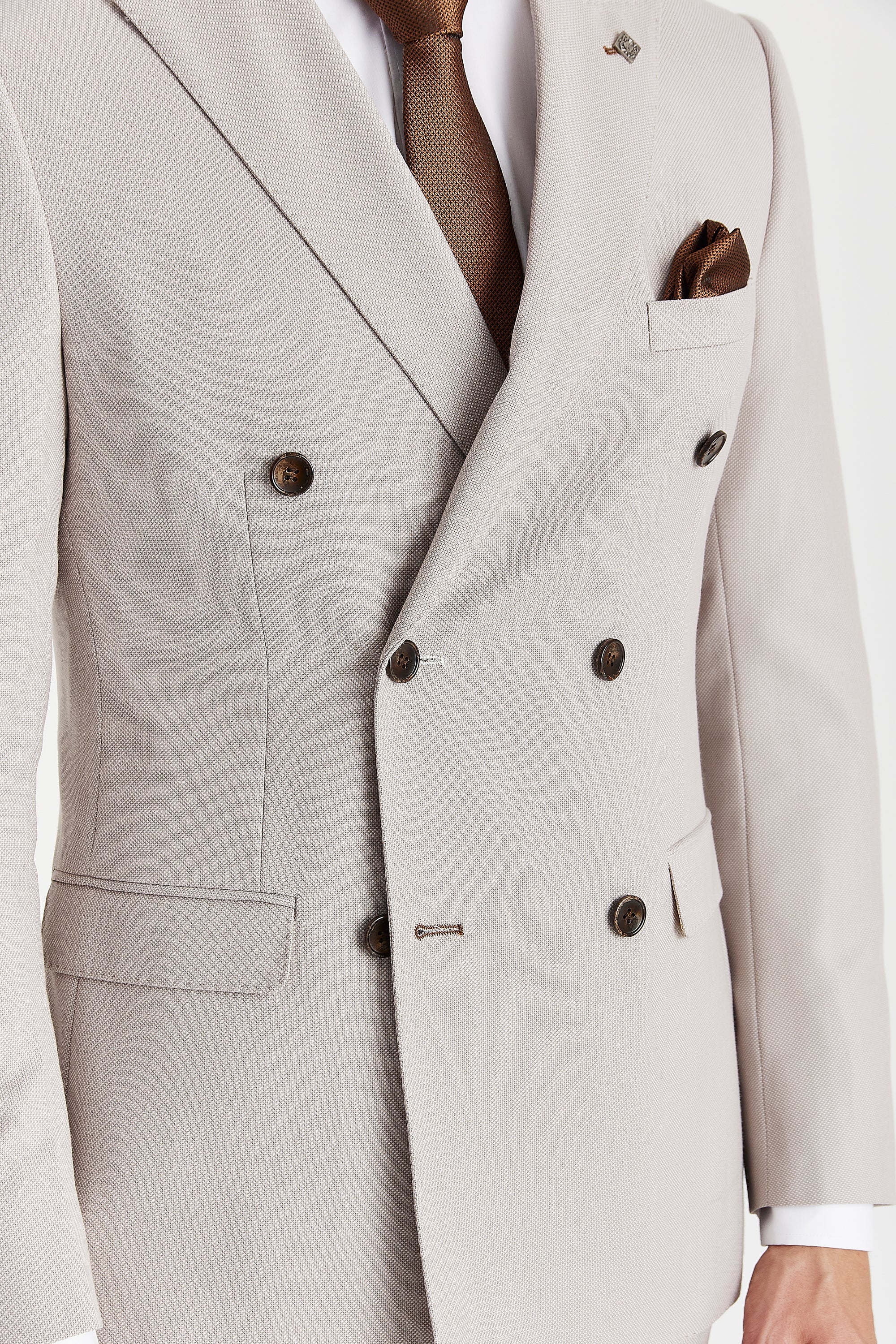 Mayfair - Stone Double-breasted Blazer