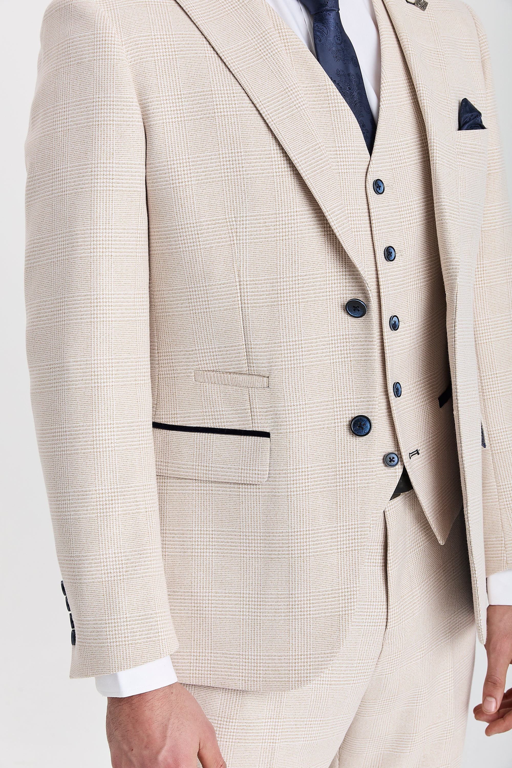 Regent Cream Check Three Piece Suit