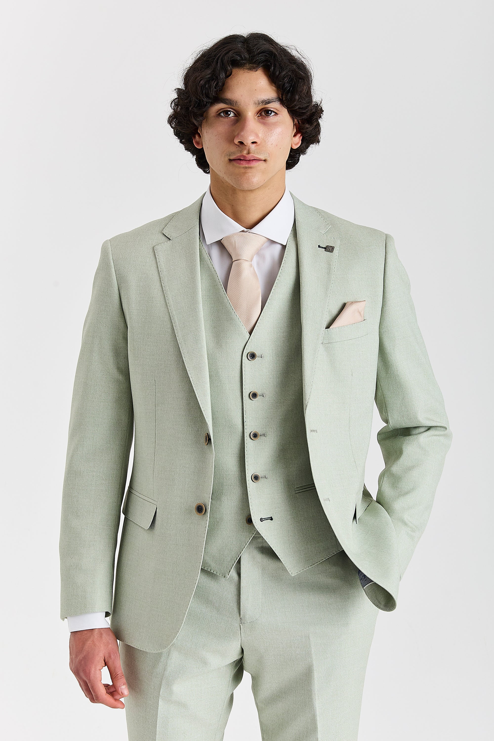 Belmont Sage Men's Three Piece Suit