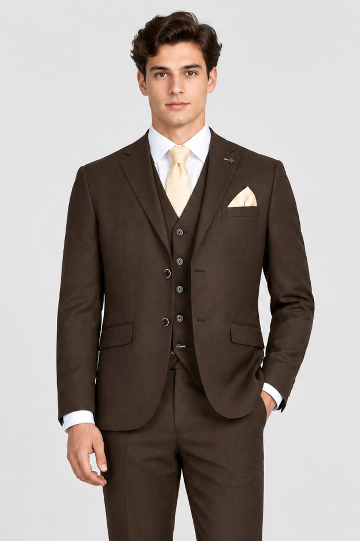 Belmont Brown Three Piece Suit