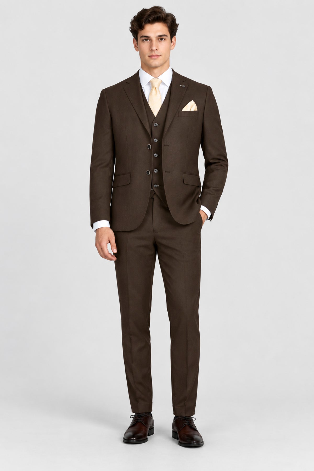 Belmont Brown Three Piece Suit
