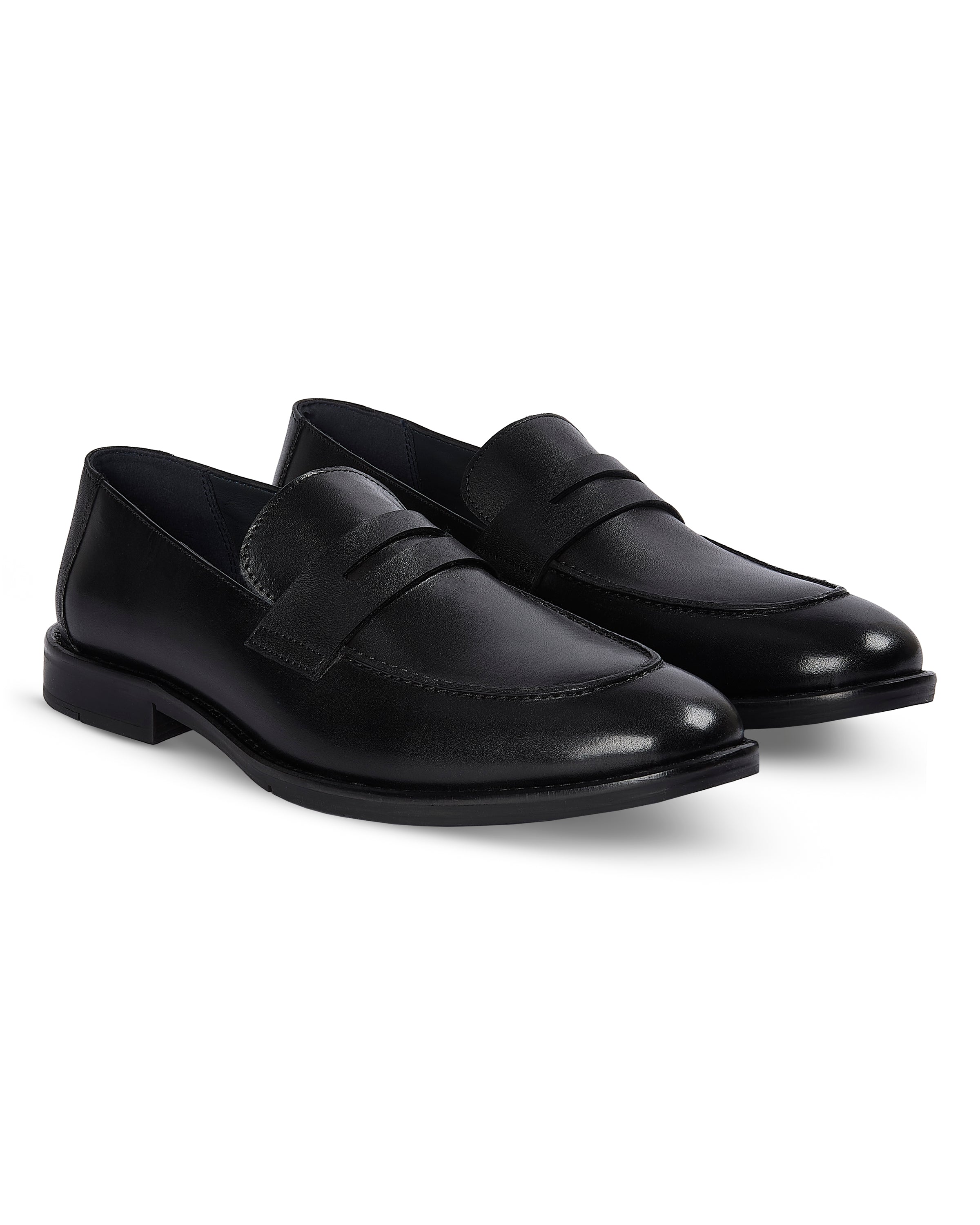 Ted - Black Leather Loafer Shoe