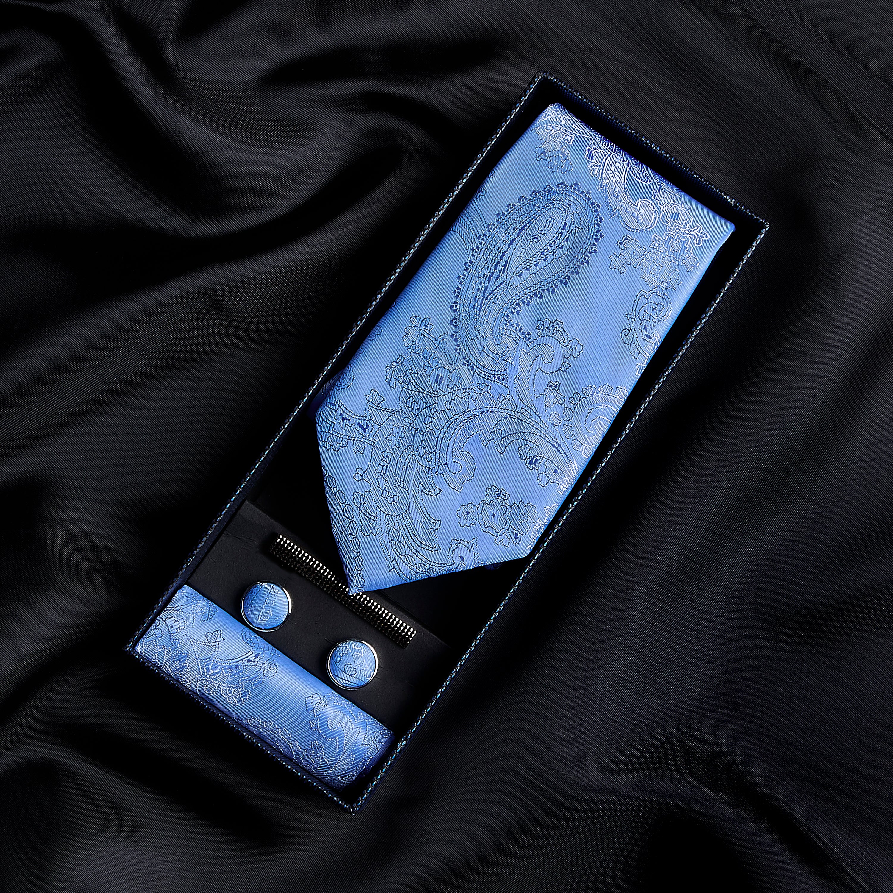 Paul Andrew - Sky Blue Paisley Tie Set