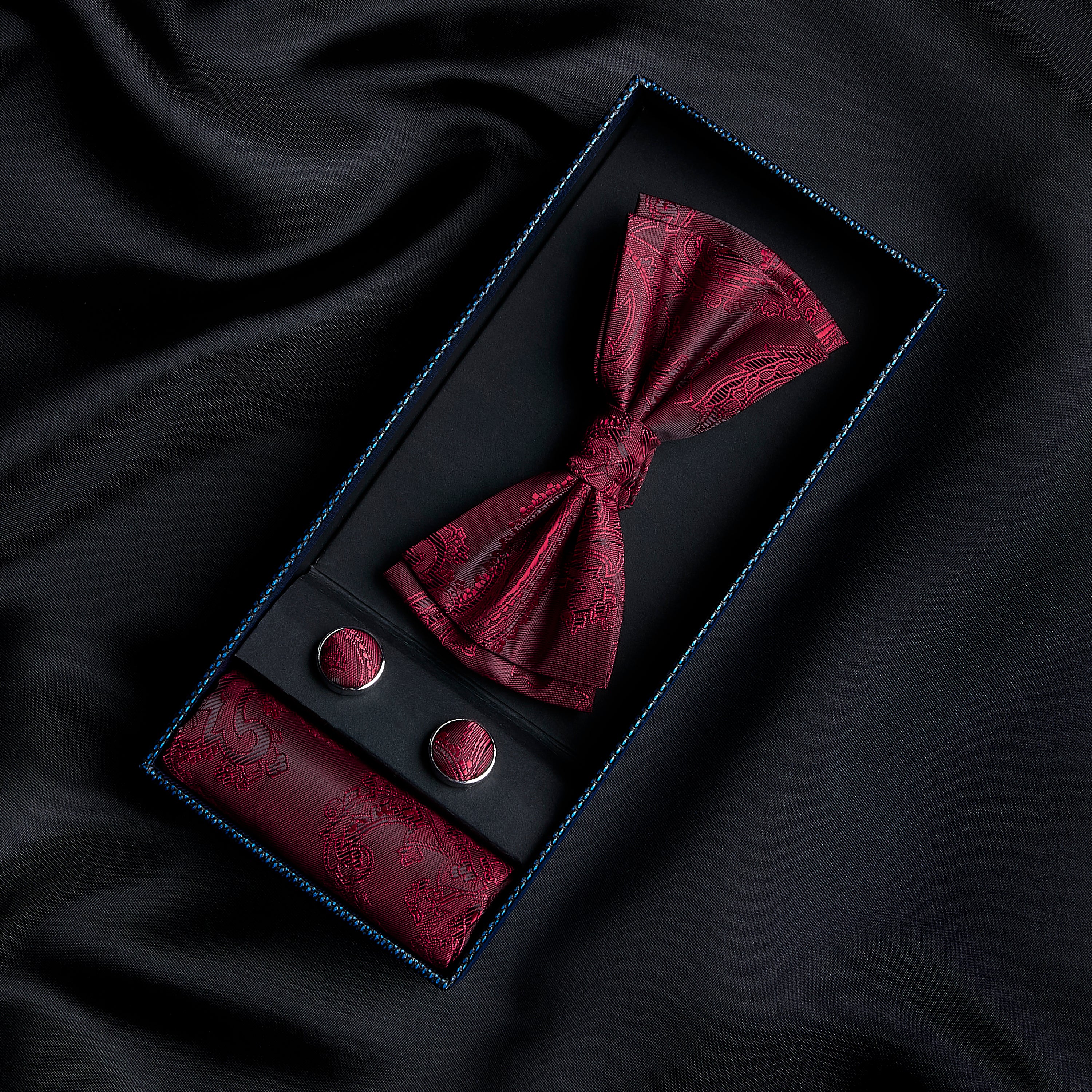 Paul Andrew - Red Paisley Bow Tie Set