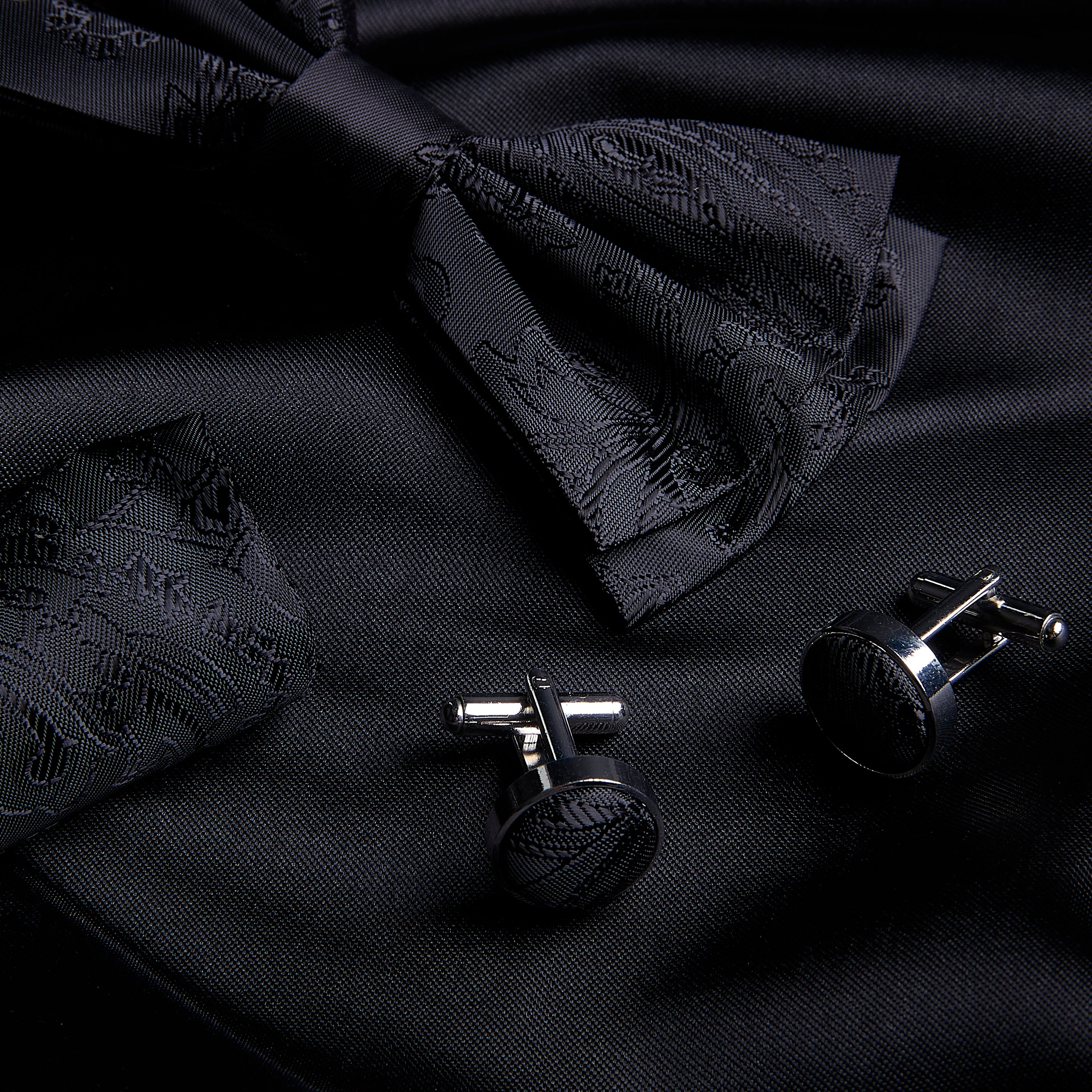 Paul Andrew - Black Paisley Bow Tie Set