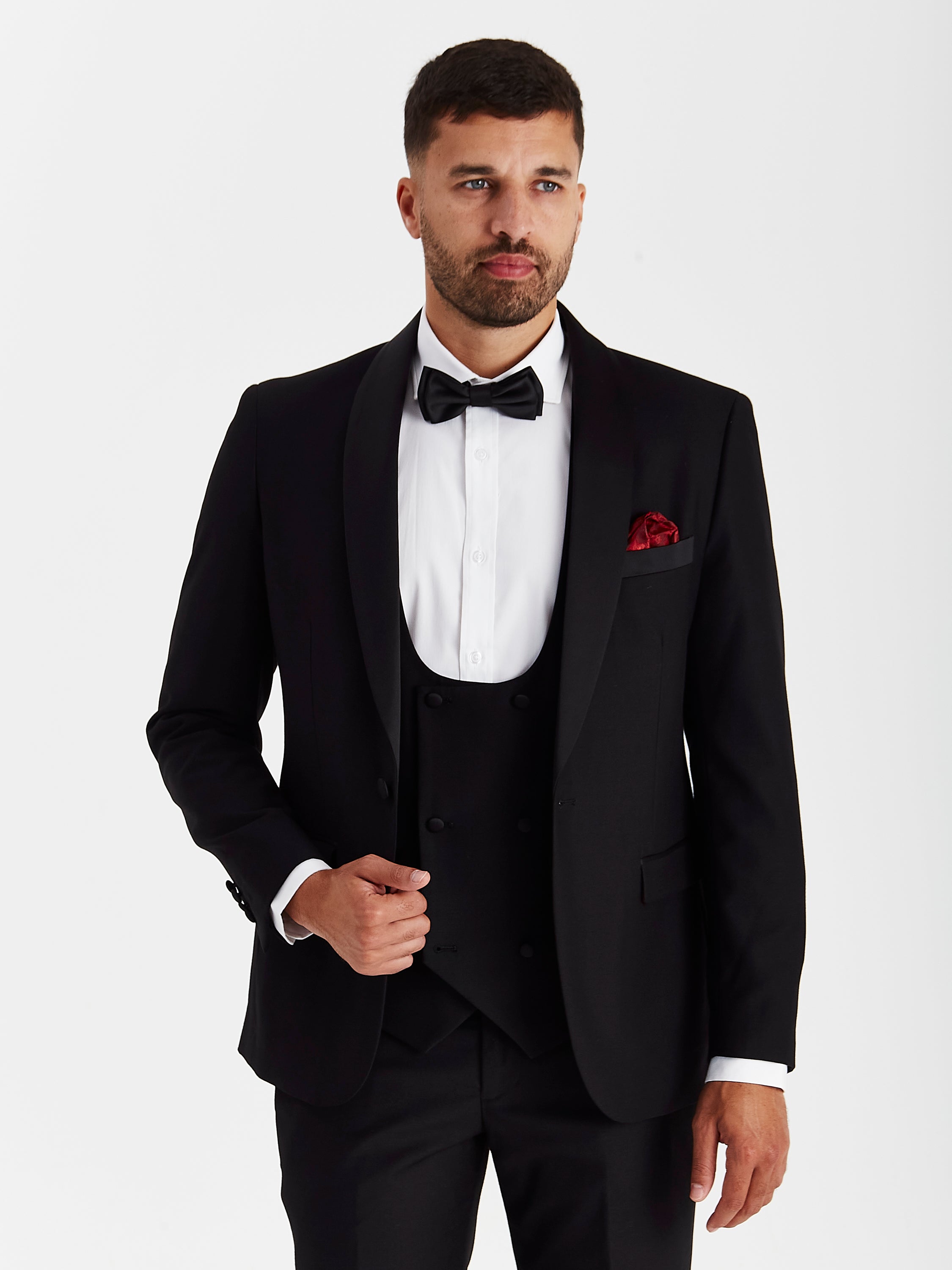 Ford Men's Black Three Piece Tuxedo