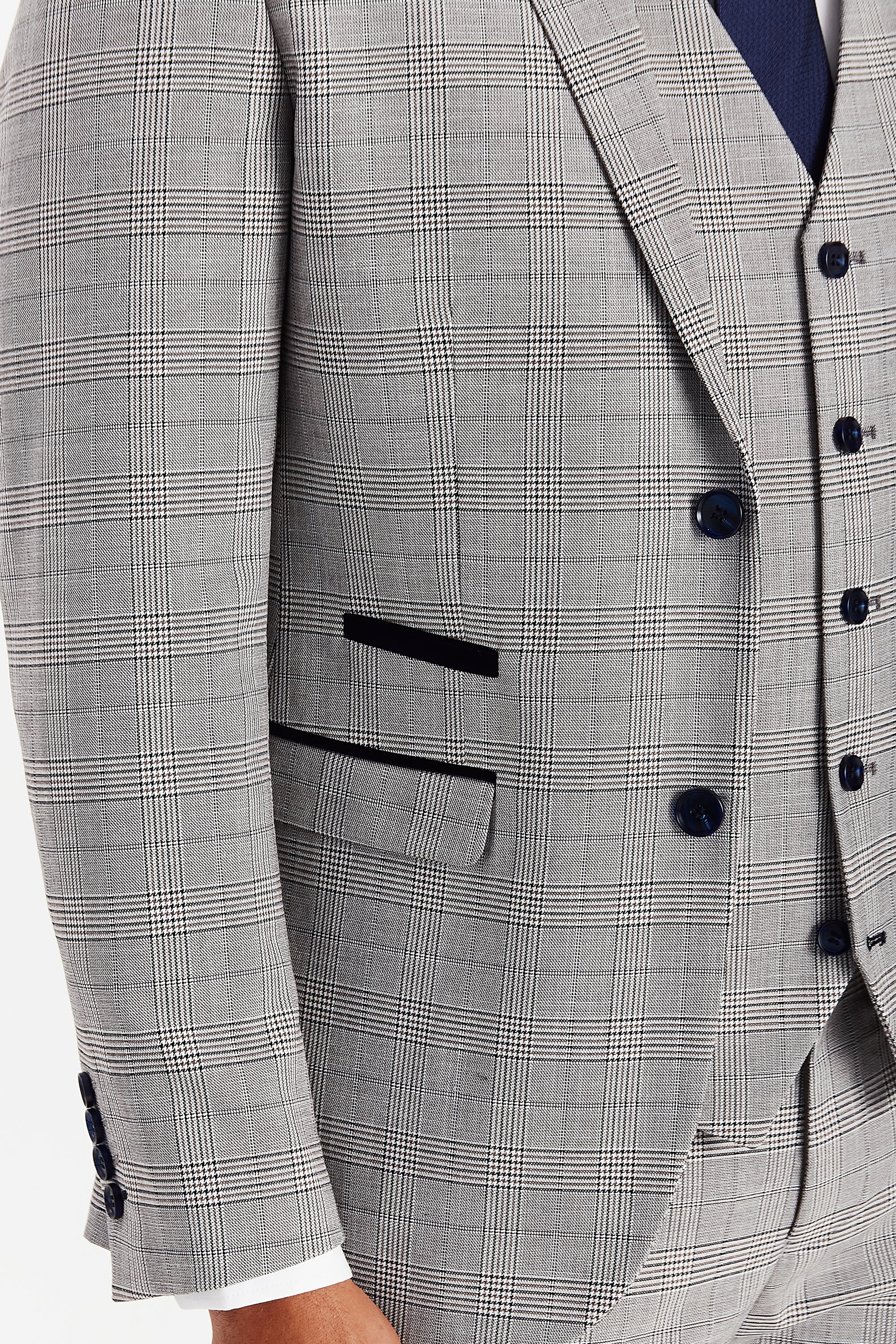 Hugo Grey Check Three Piece Suit