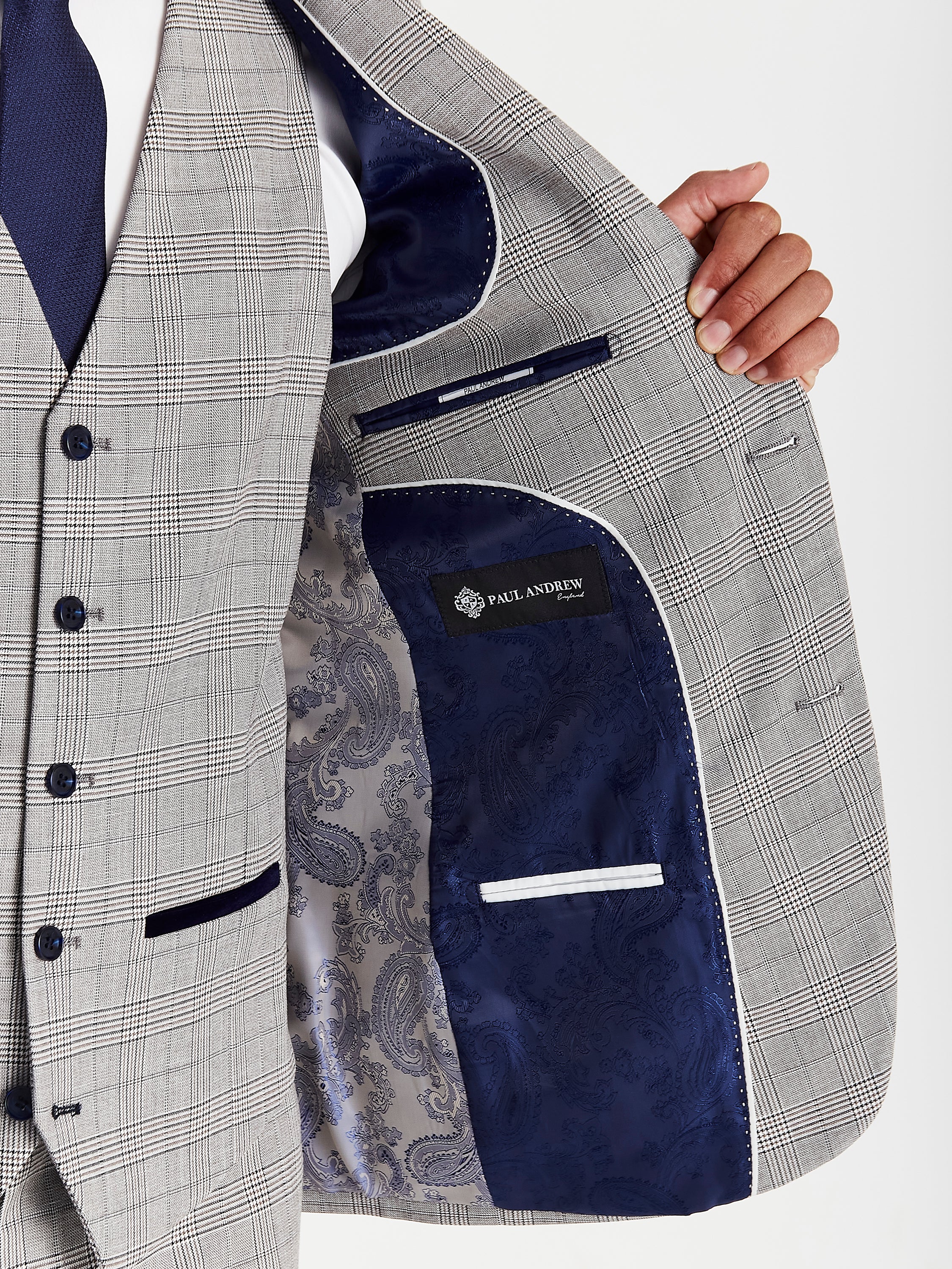 Hugo - Men's Grey Check Blazer