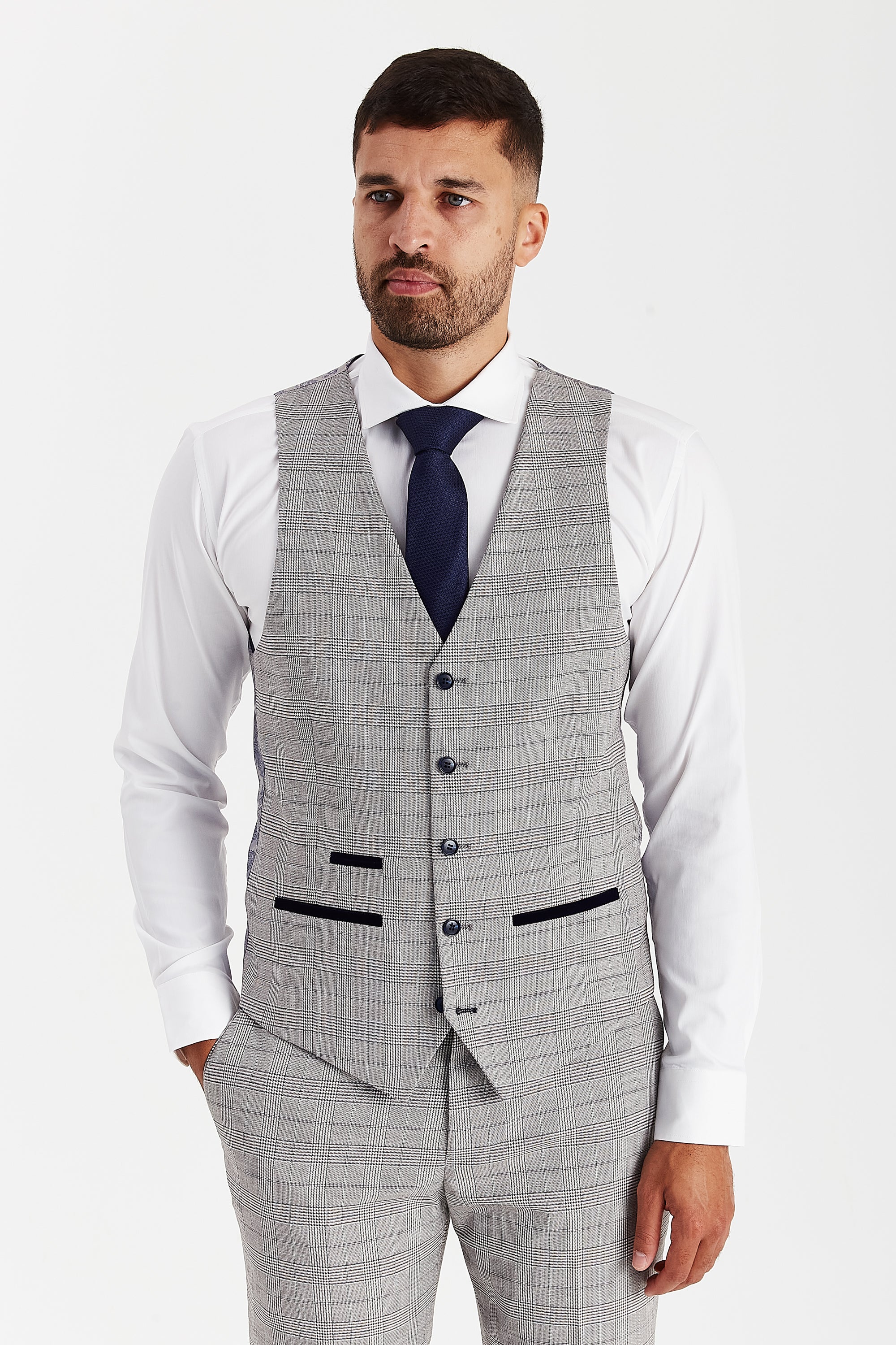 Hugo Grey Check Three Piece Suit