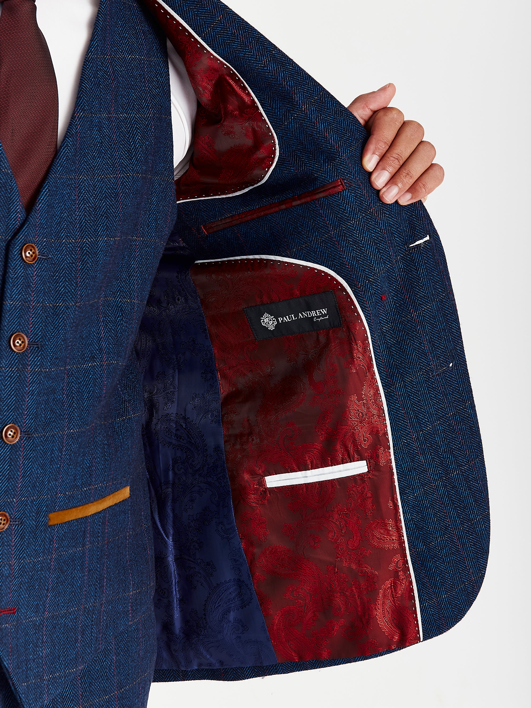 Scott - Men's Navy Tweed Check Blazer