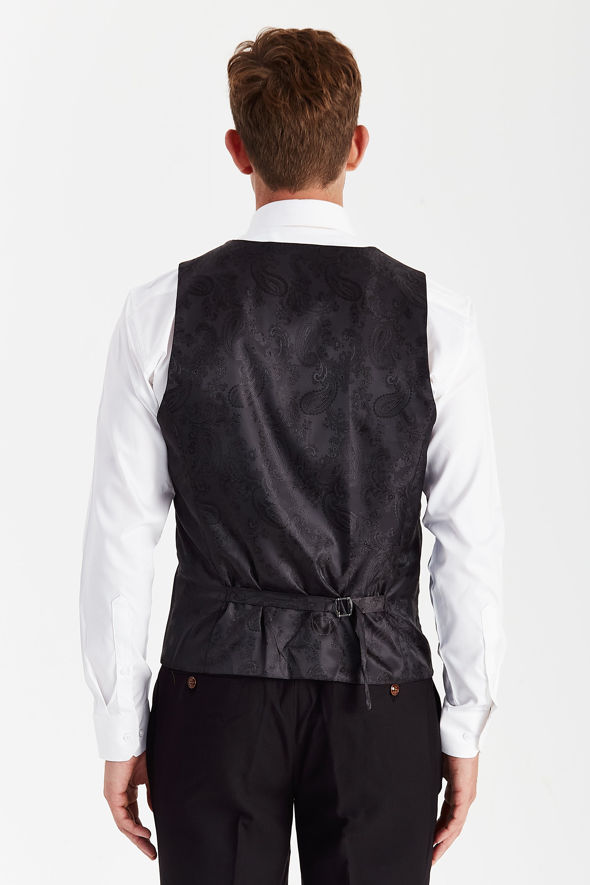 Mayfair - Men's Black Textured Waistcoat