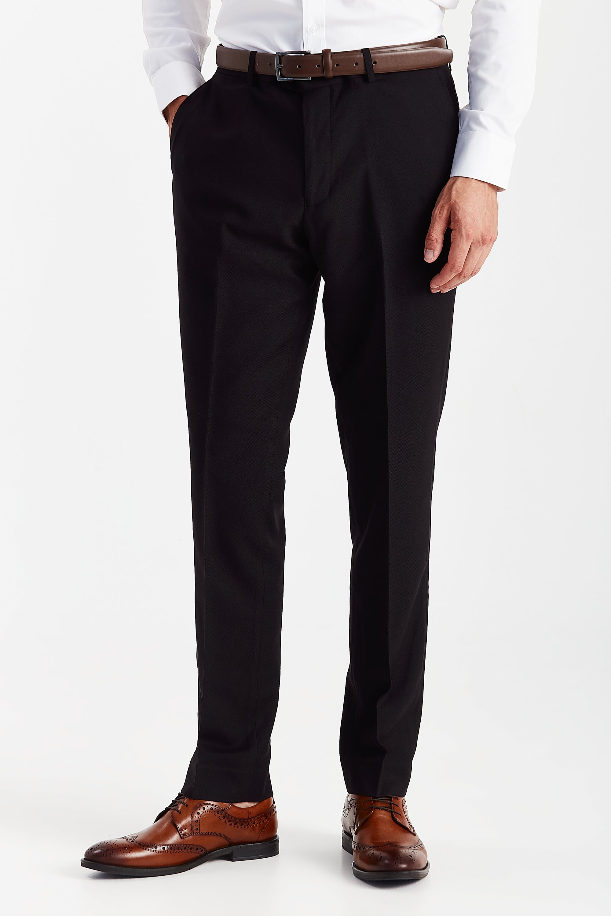 Mayfair Black Textured Three Piece Suit