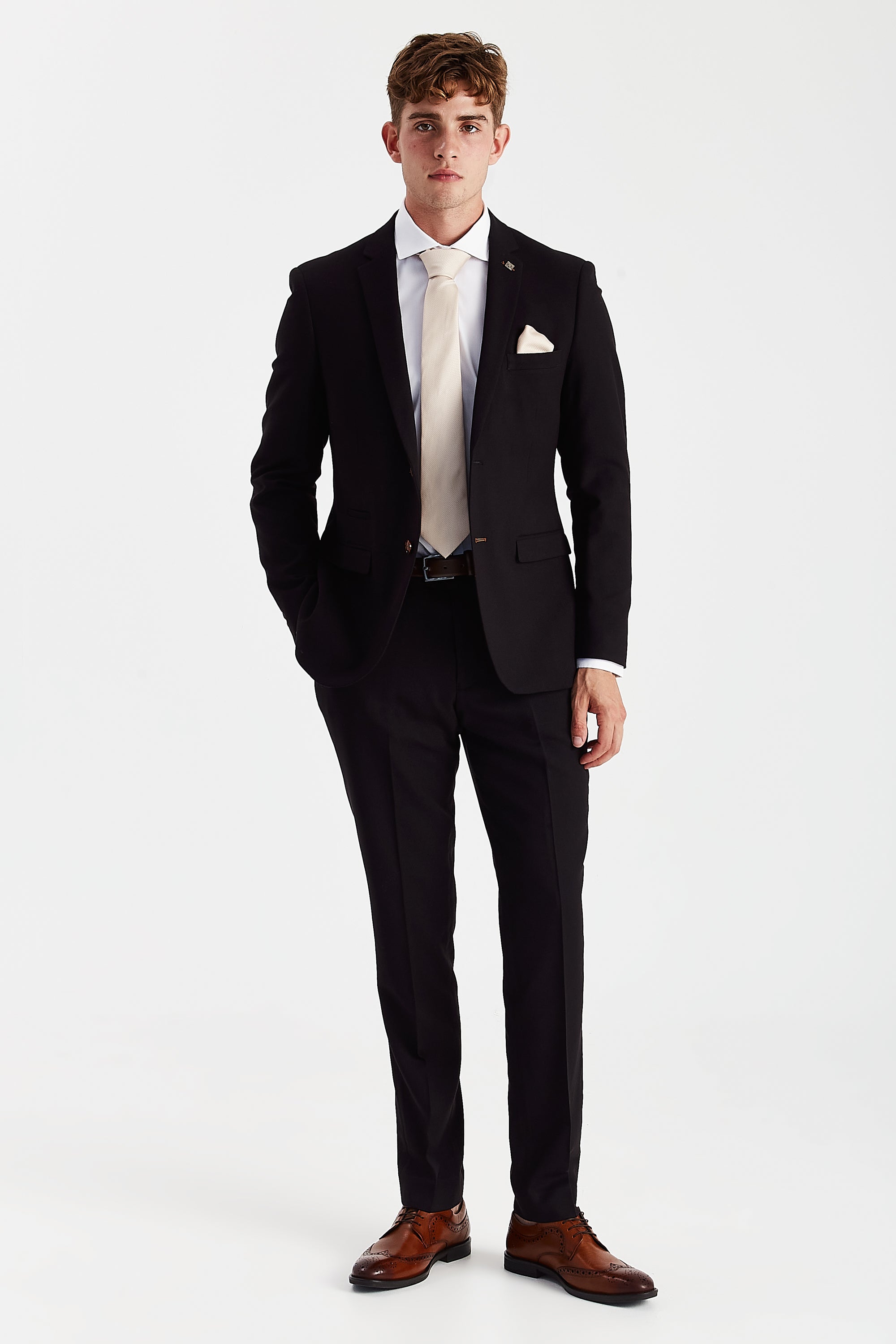 Mayfair Black Textured Two Piece Suit