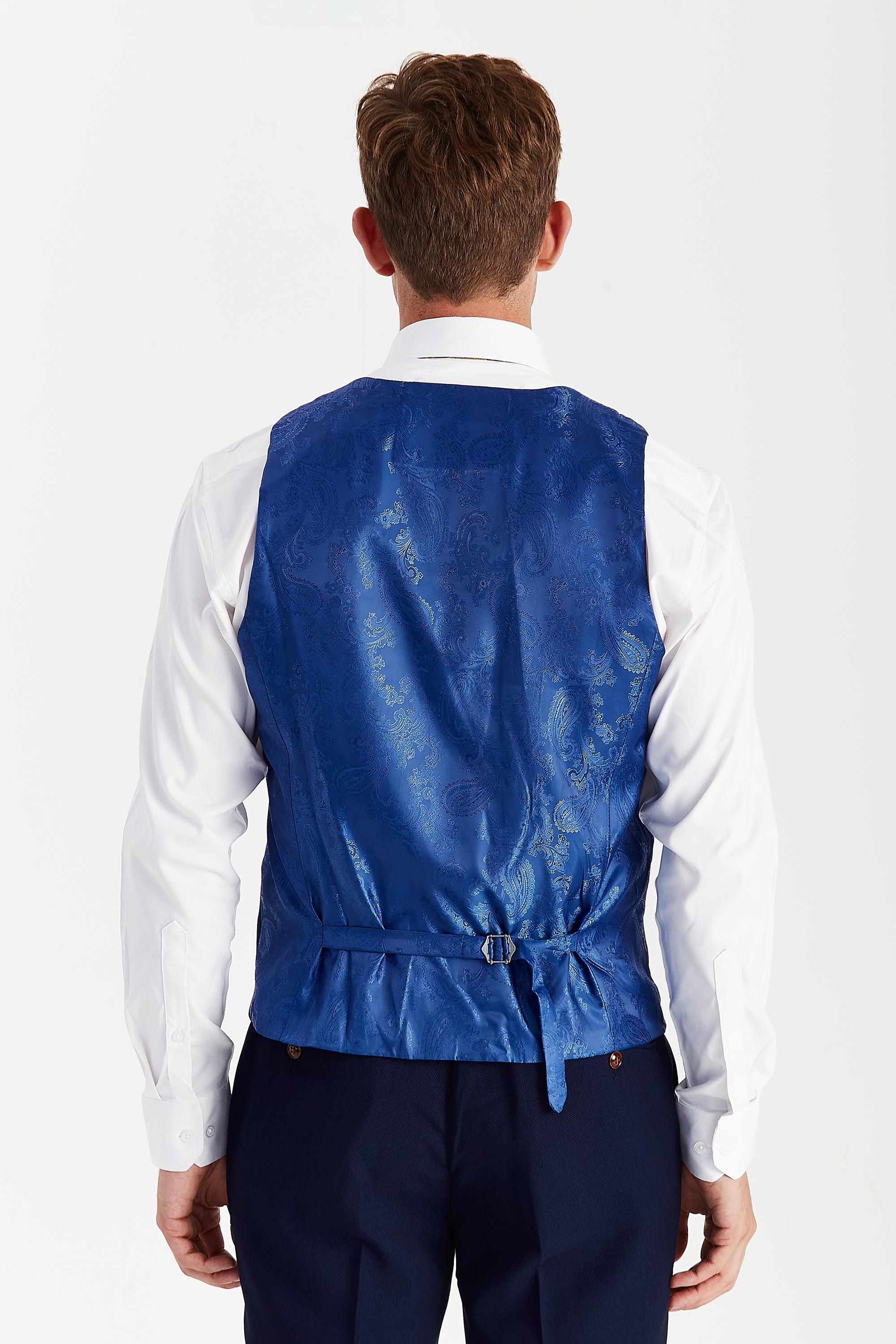 Mayfair - Men's Navy Textured Waistcoat