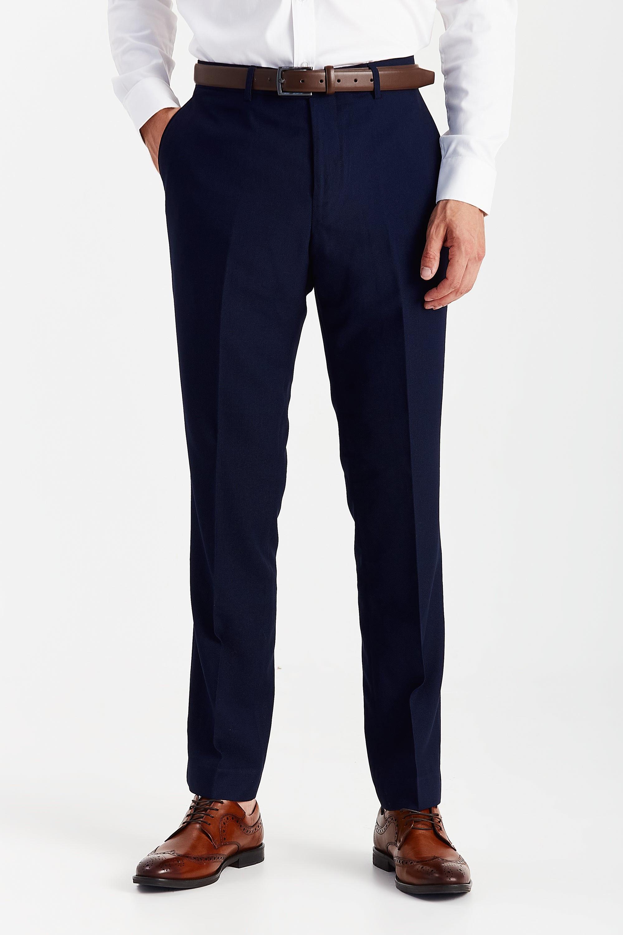 Mayfair Navy Textured Three Piece Suit