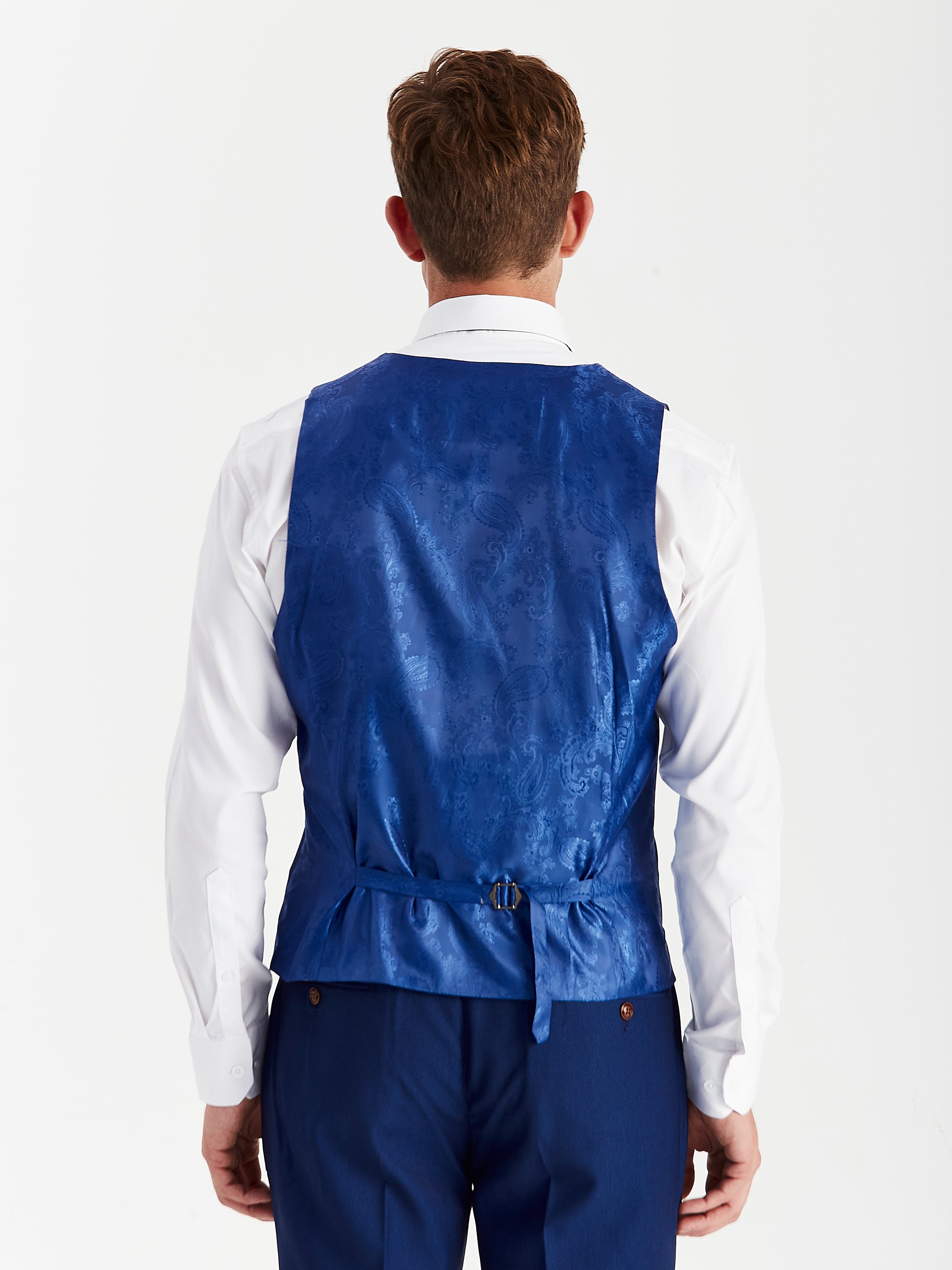 Mayfair - Men's Blue Textured Waiscoat