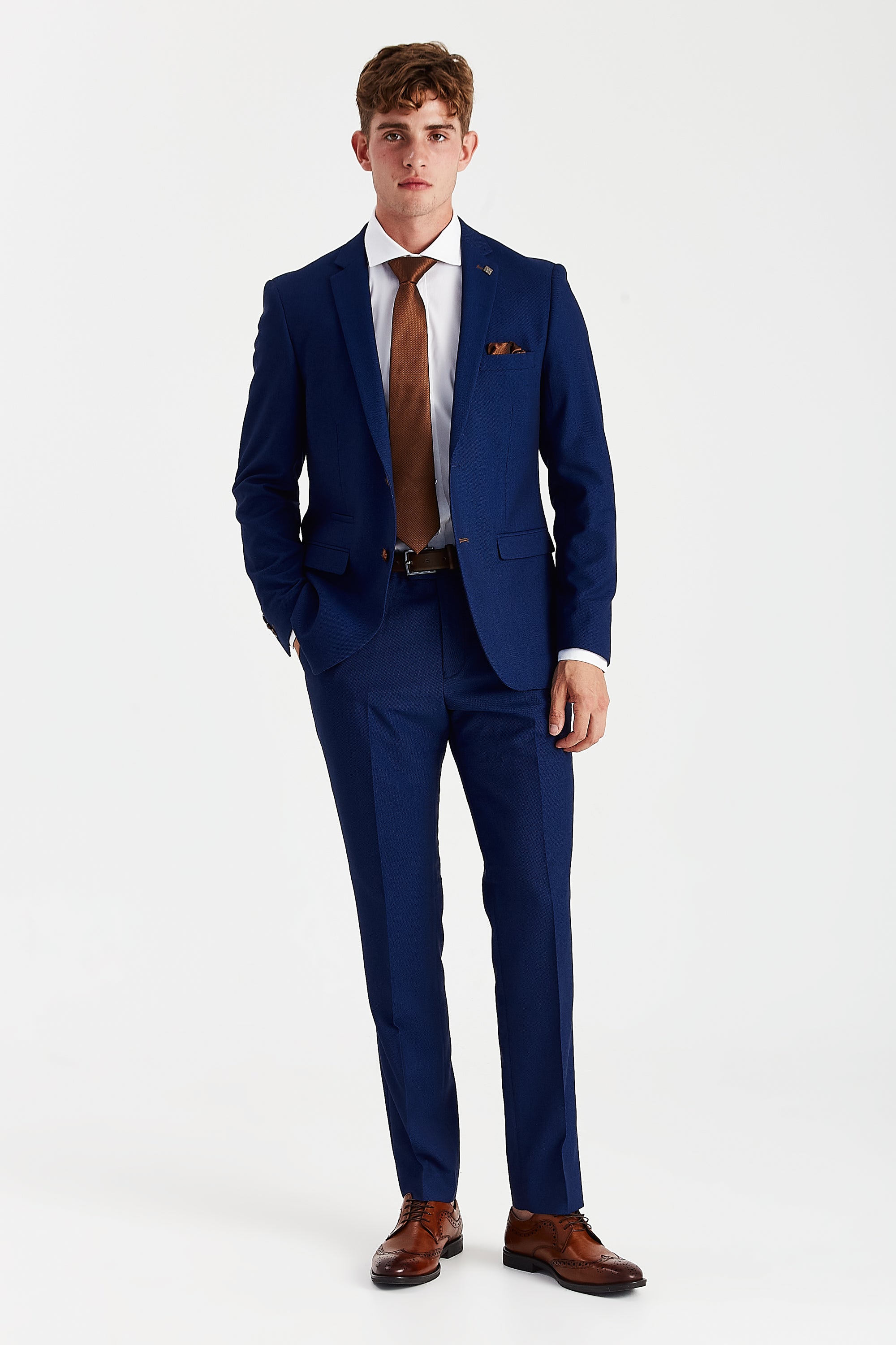 Mayfair Blue Textured Two Piece Suit