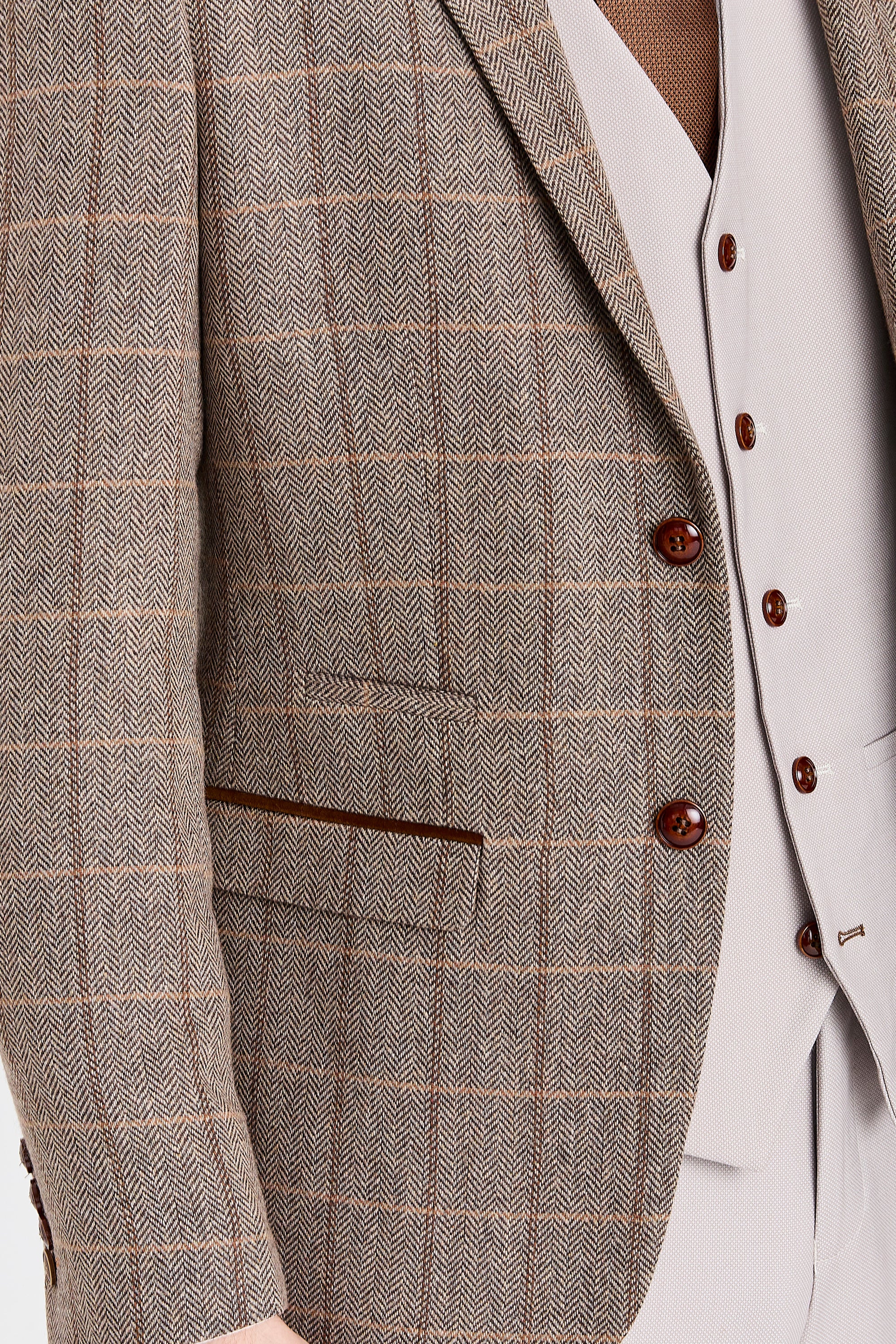 Harris Brown Tweed Blazer With Mayfair Stone Waistcoat And Trousers