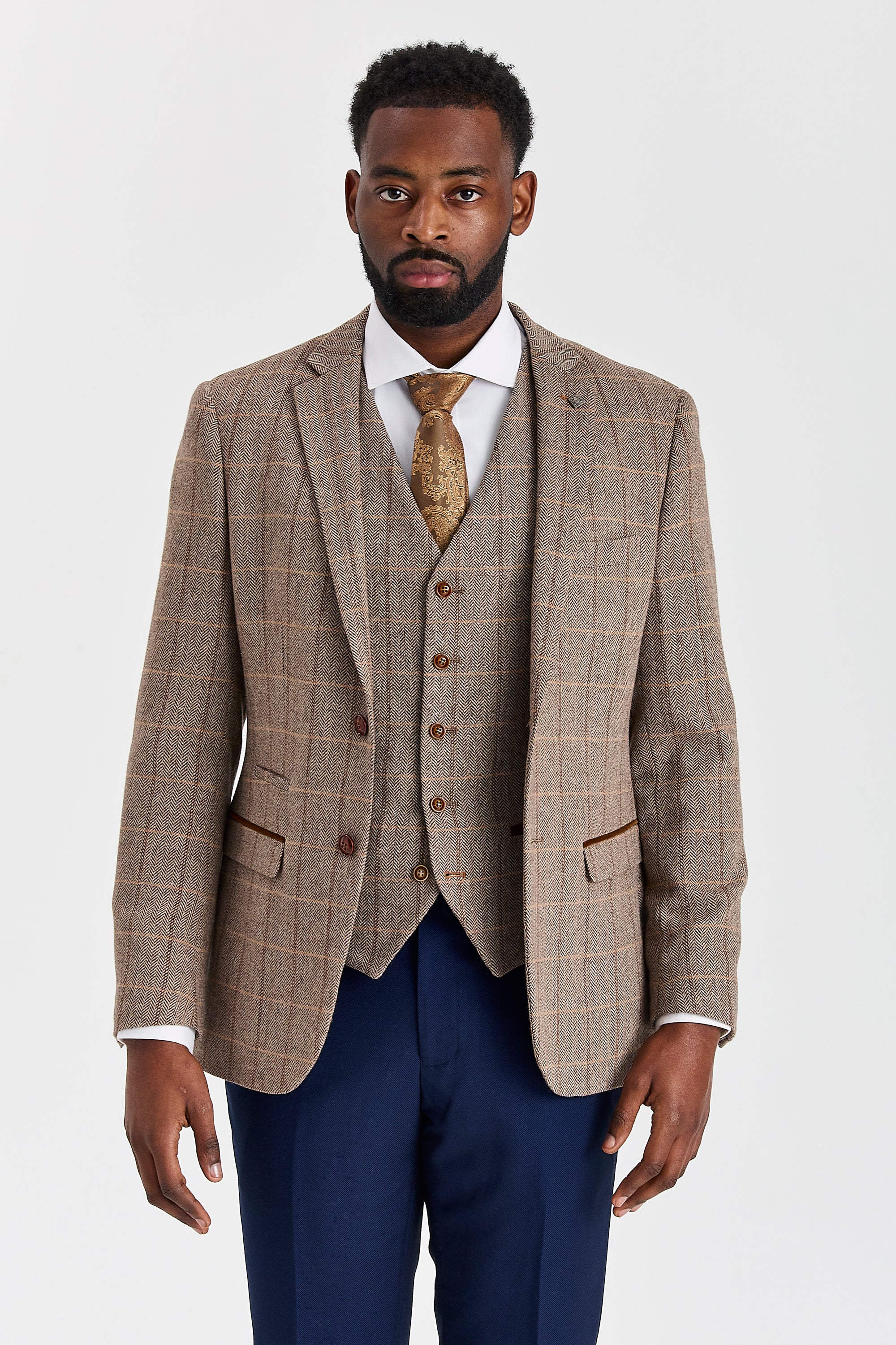 Harris Brown Tweed Suit with Mayfair Navy Trousers