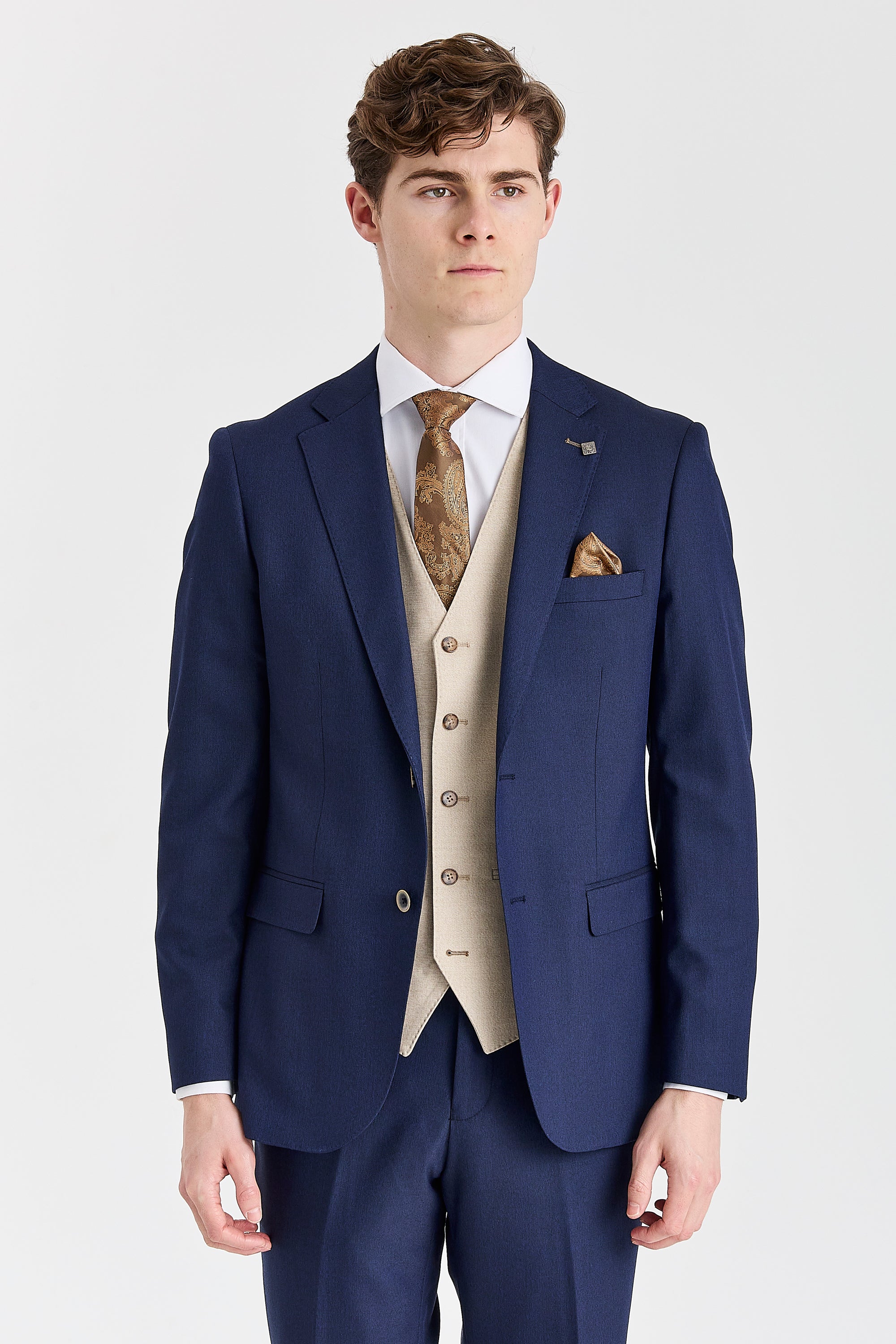 Belmont Navy Suit with Belmont Beige Waistcoat