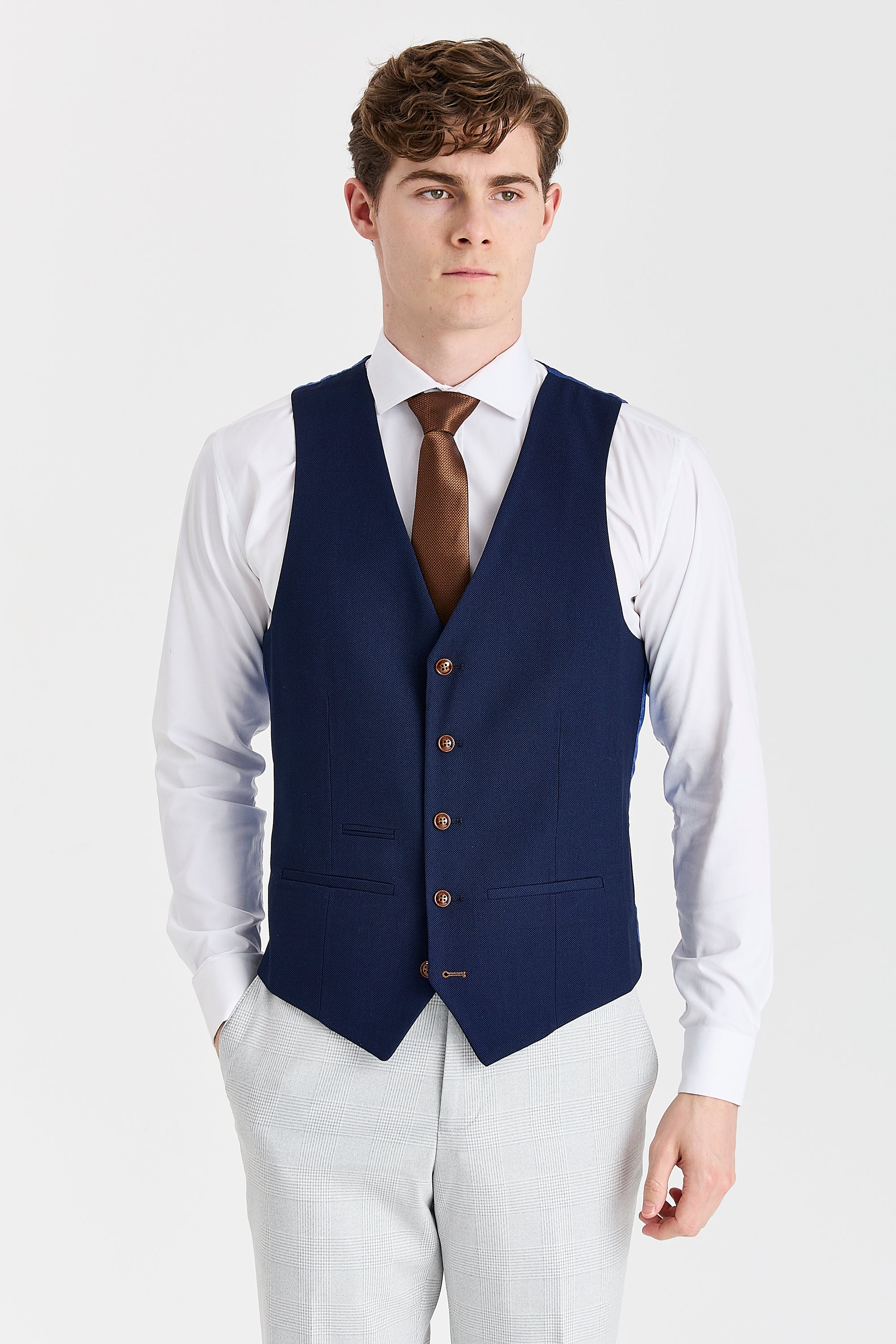 Mark Stone Suit with Mayfair Navy Waistcoat