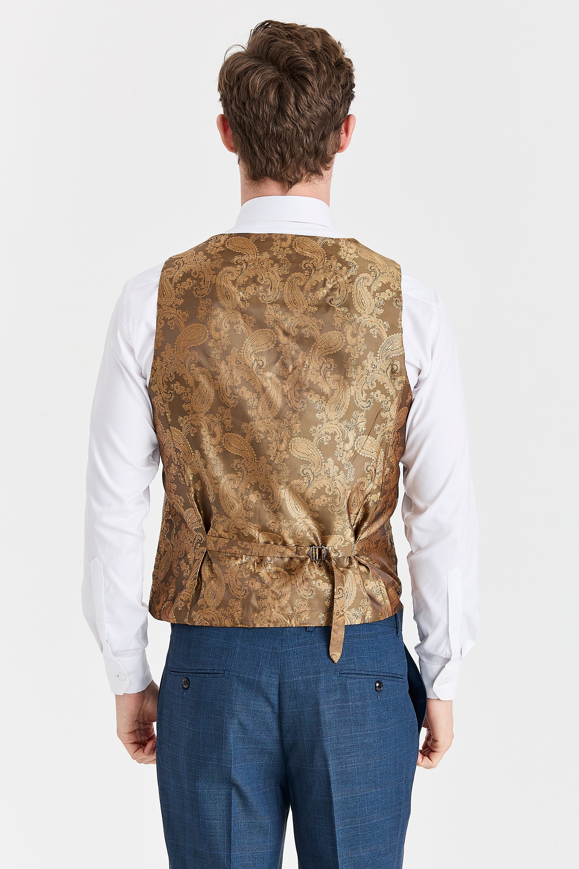 Viceroy Navy Suit with Harris Brown Tweed Waistcoat