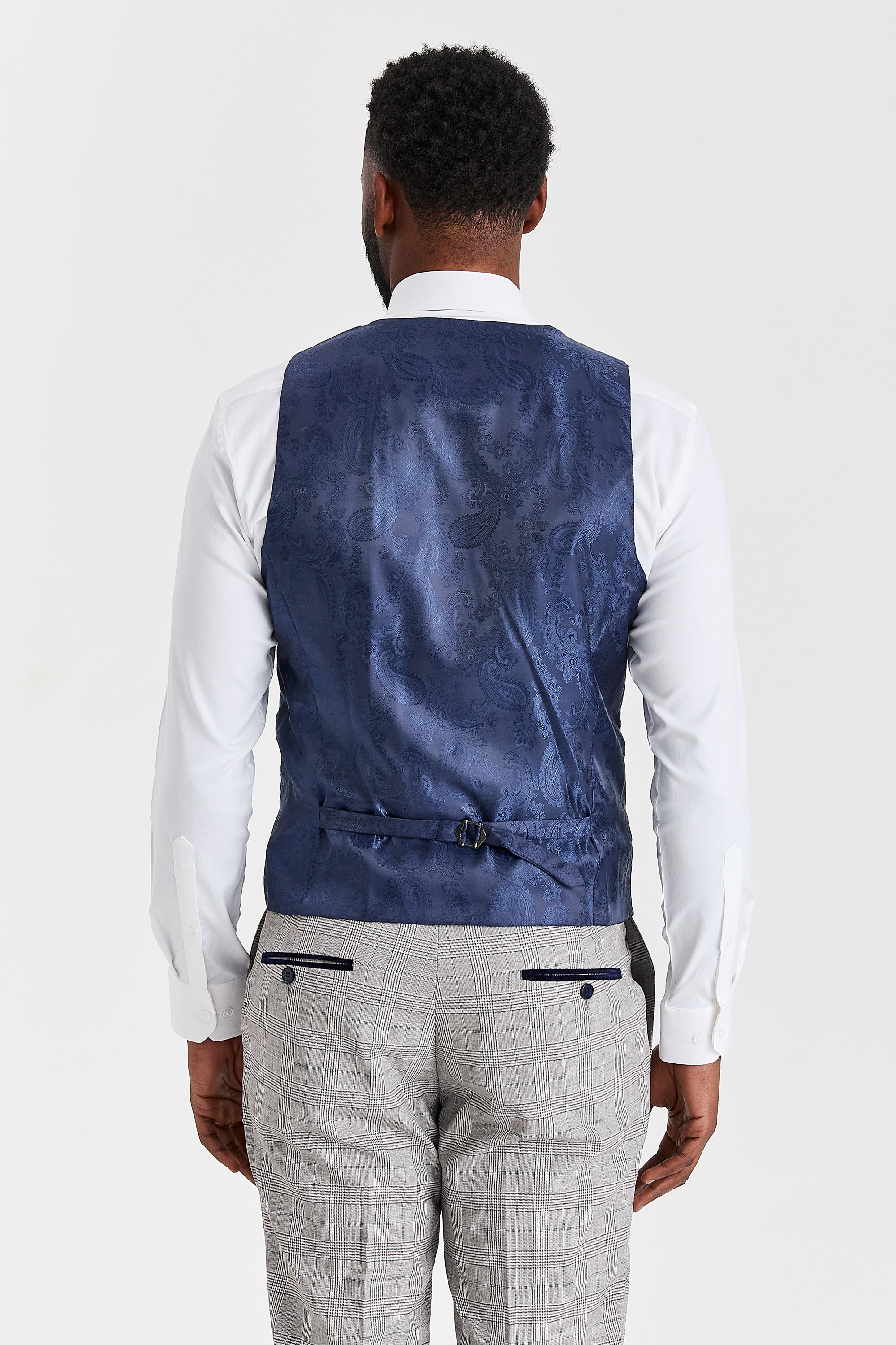 Hugo Grey Suit with Parker Navy Waistcoat