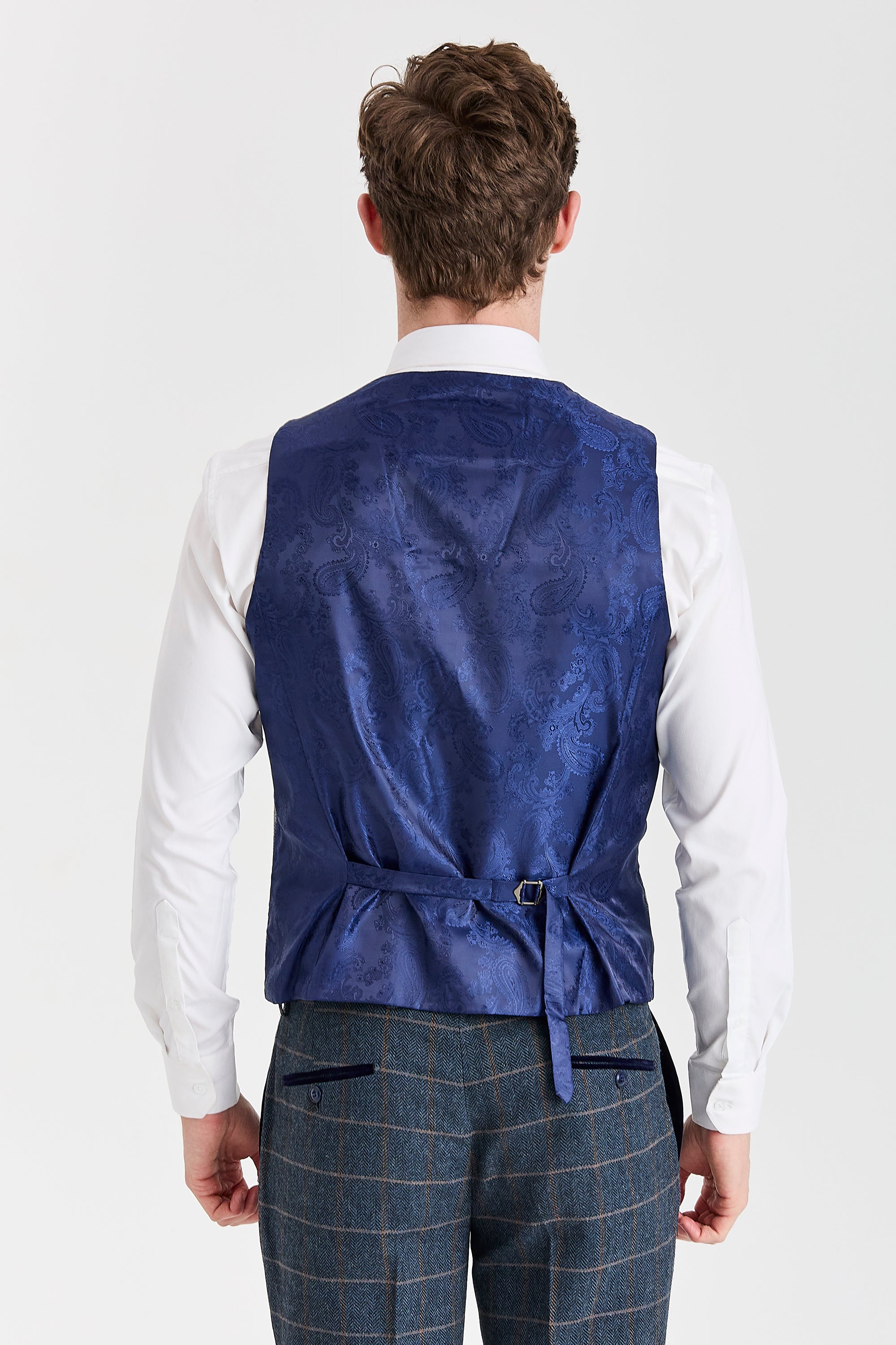Harris Navy Tweed Suit with Harris Grey Tweed Waistcoat