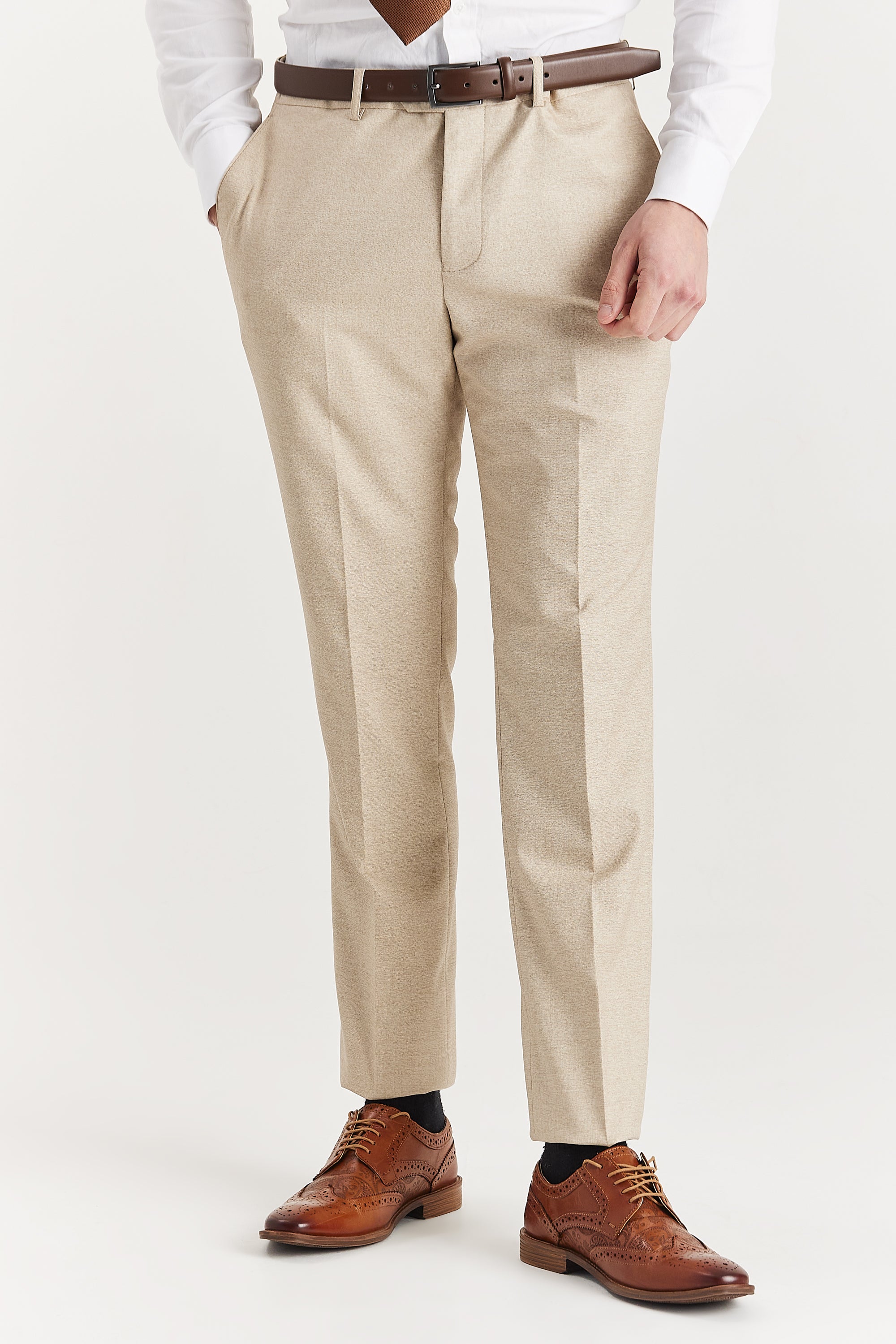 Belmont Beige Men's Three Piece Suit