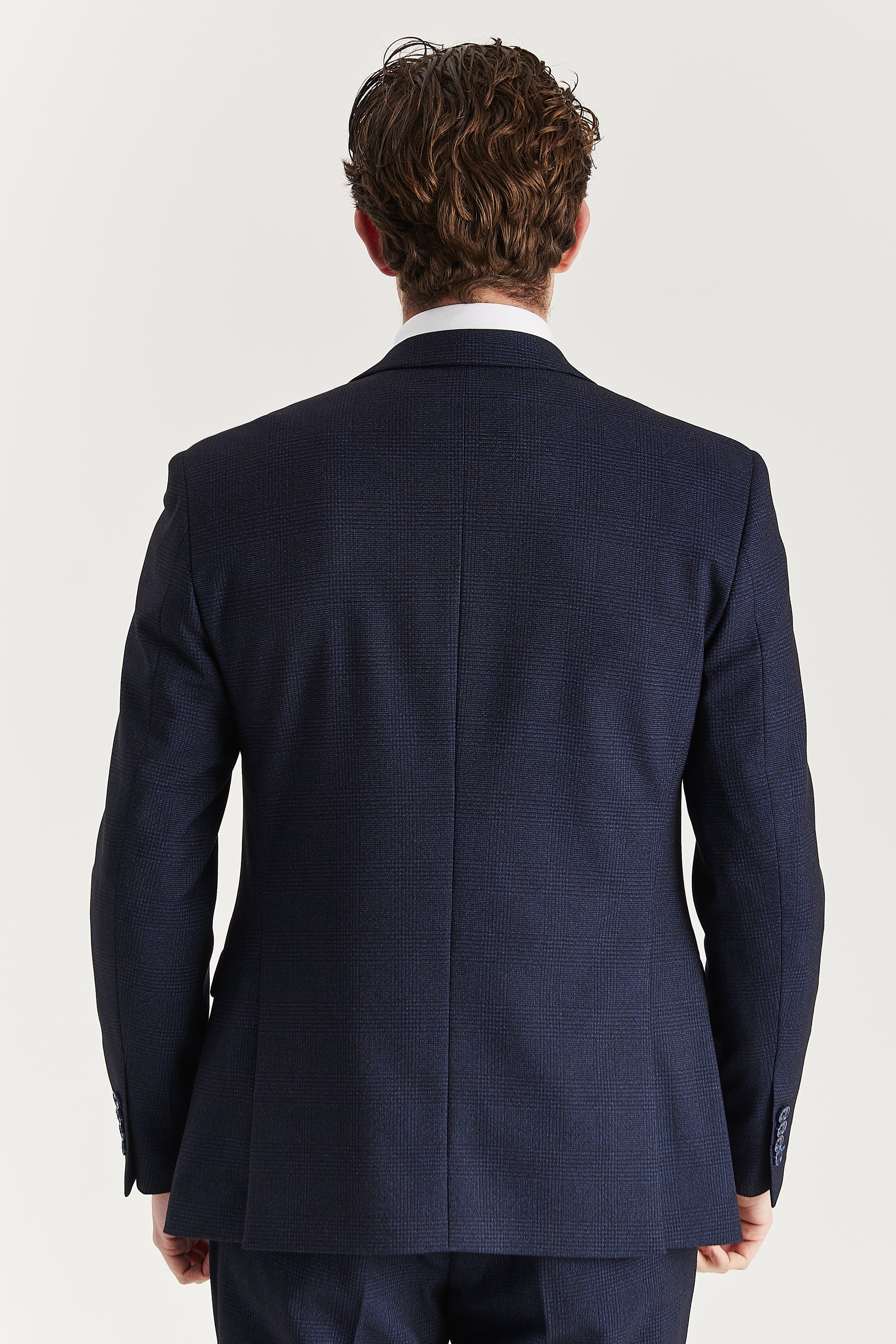 Regent Navy Check Three Piece Suit