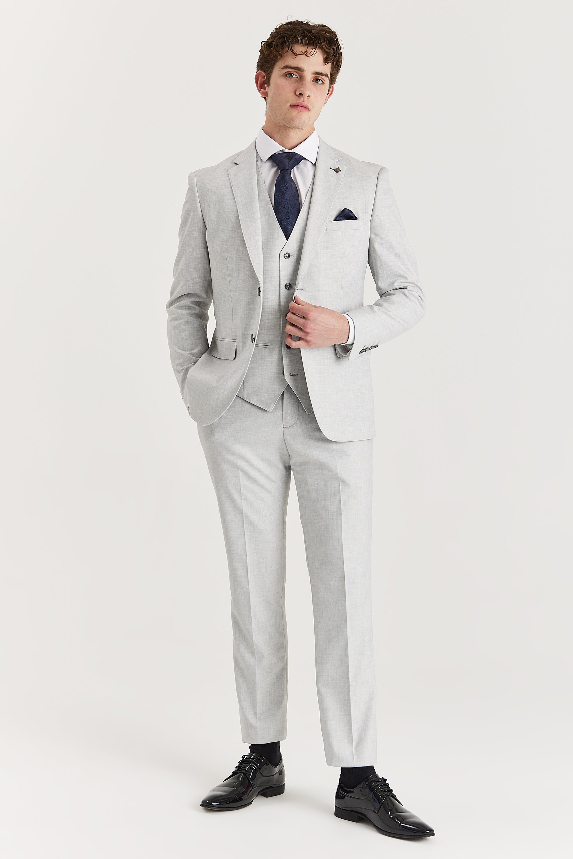 Belmont Silver Men's Three Piece Suit