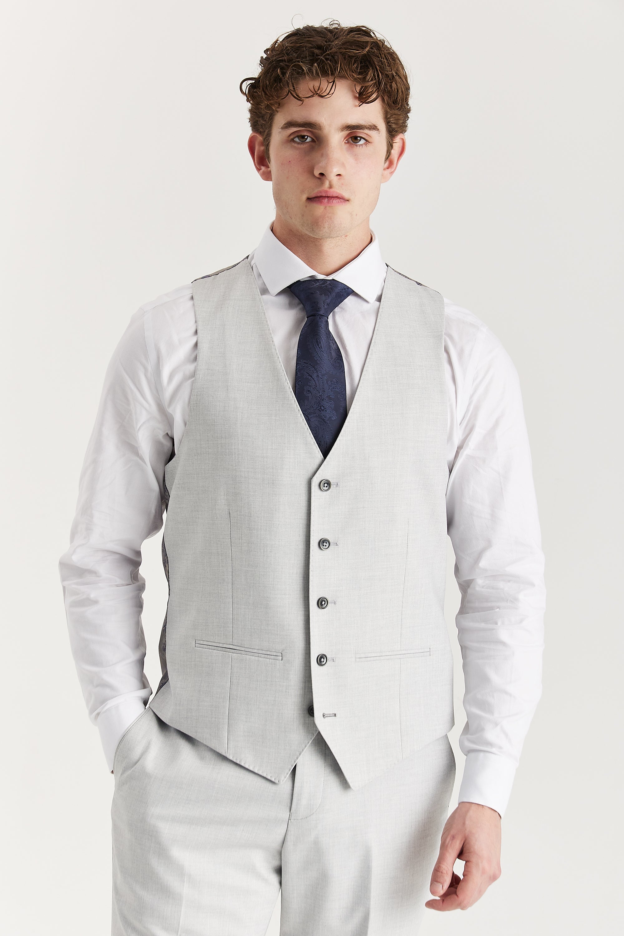 Belmont - Men's Silver Waistcoat