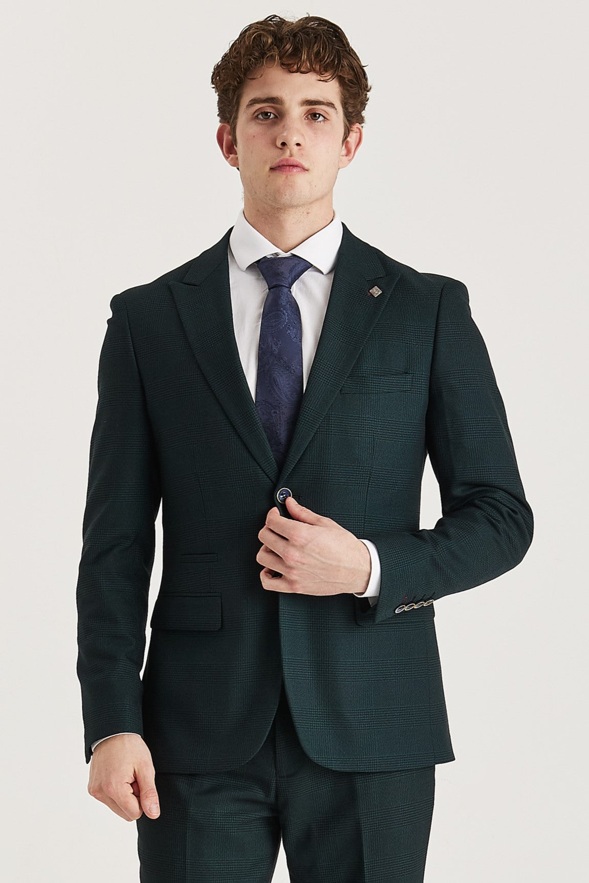 Jasper - Men's Green Check Blazer