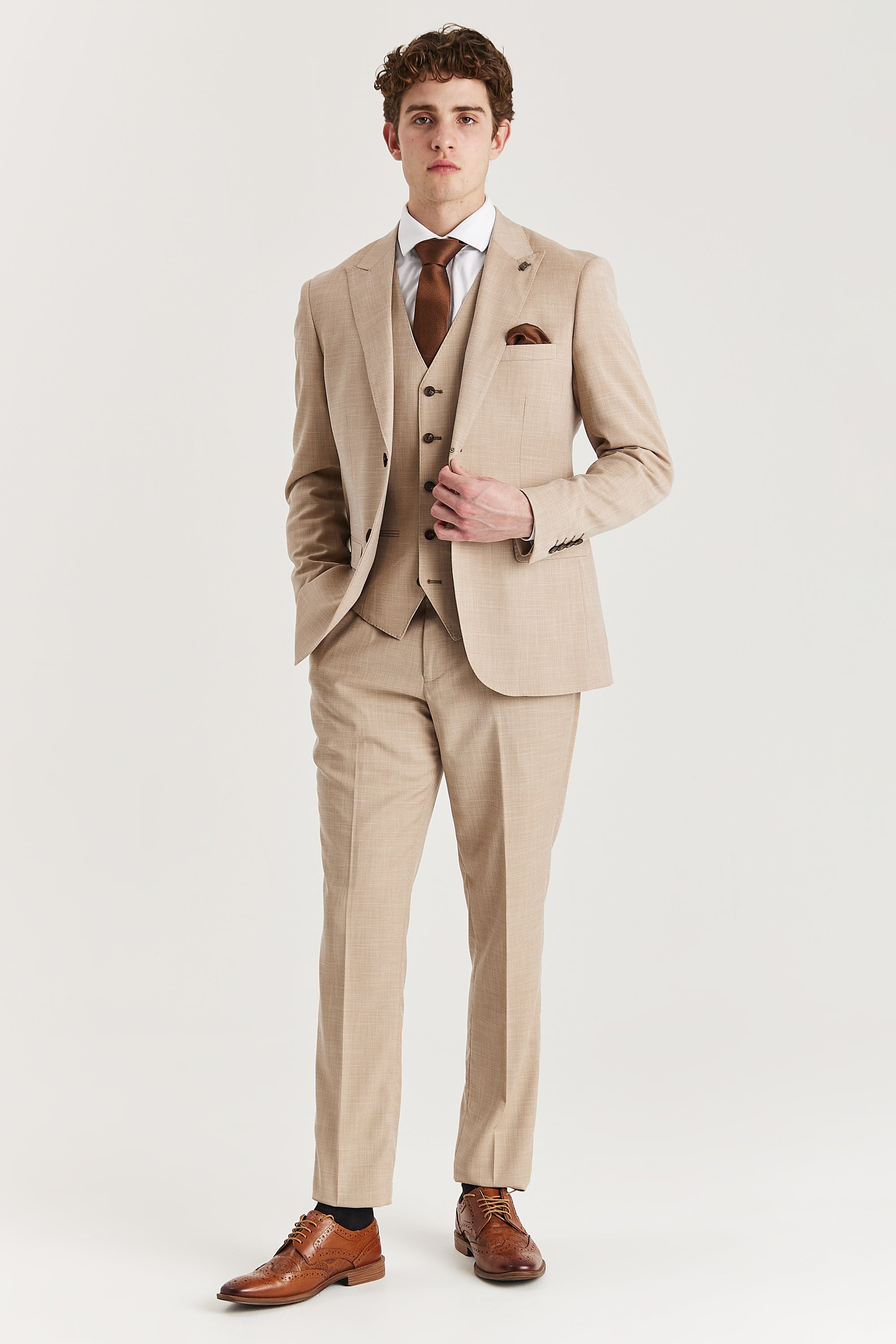 Kurt Beige Three Piece Suit