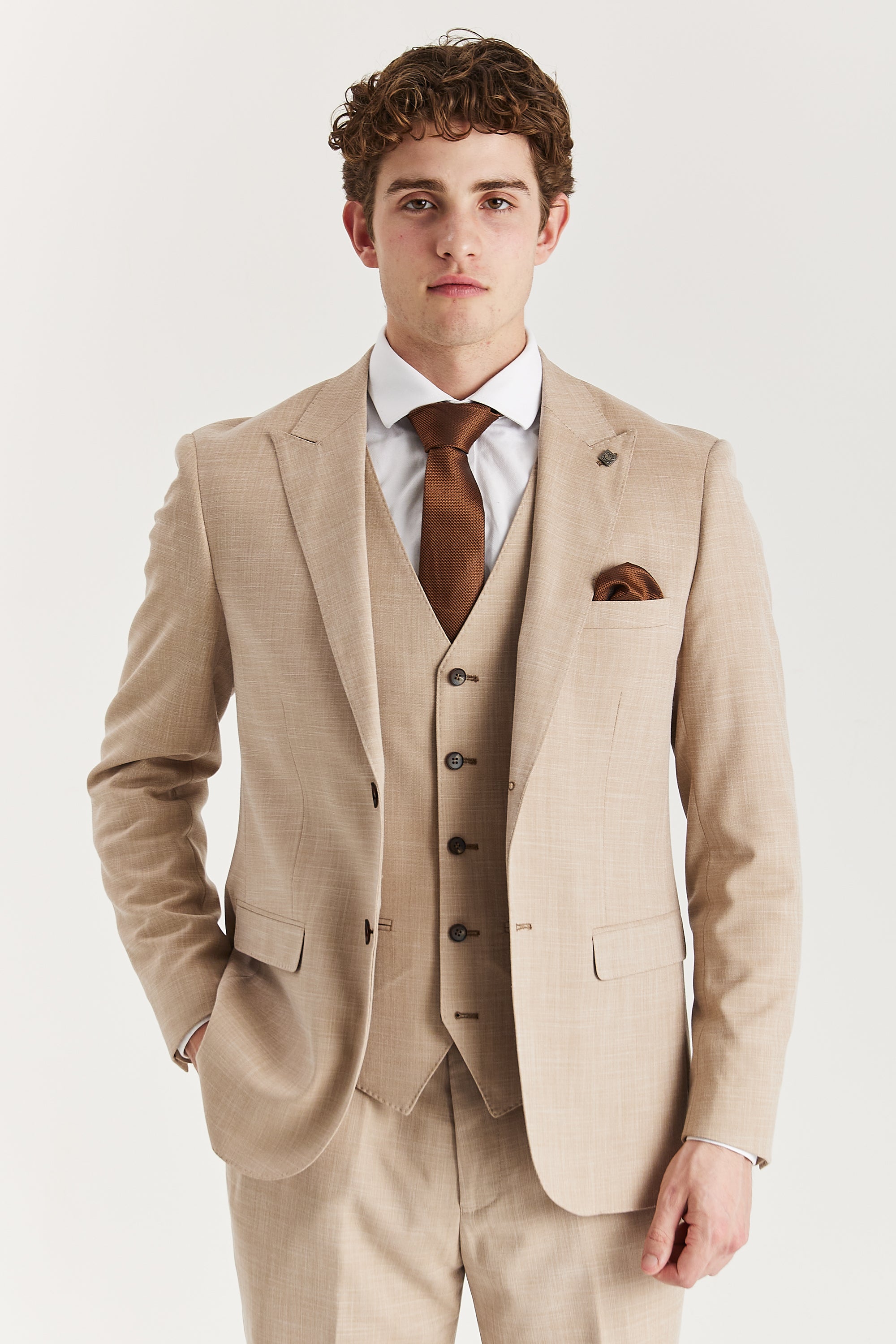 Kurt Beige Three Piece Suit