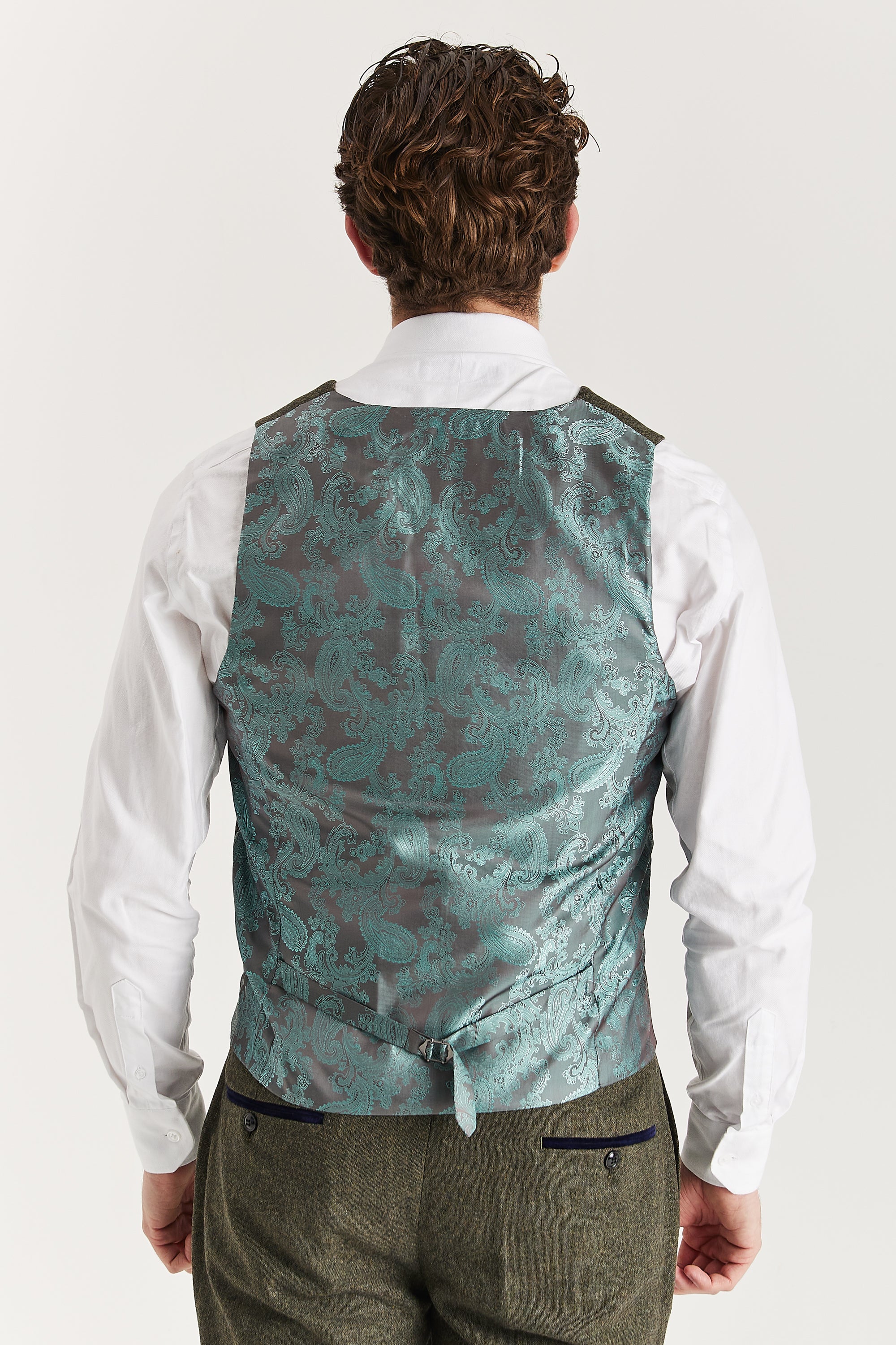 Oscar - Men's Green Tweed Waistcoat