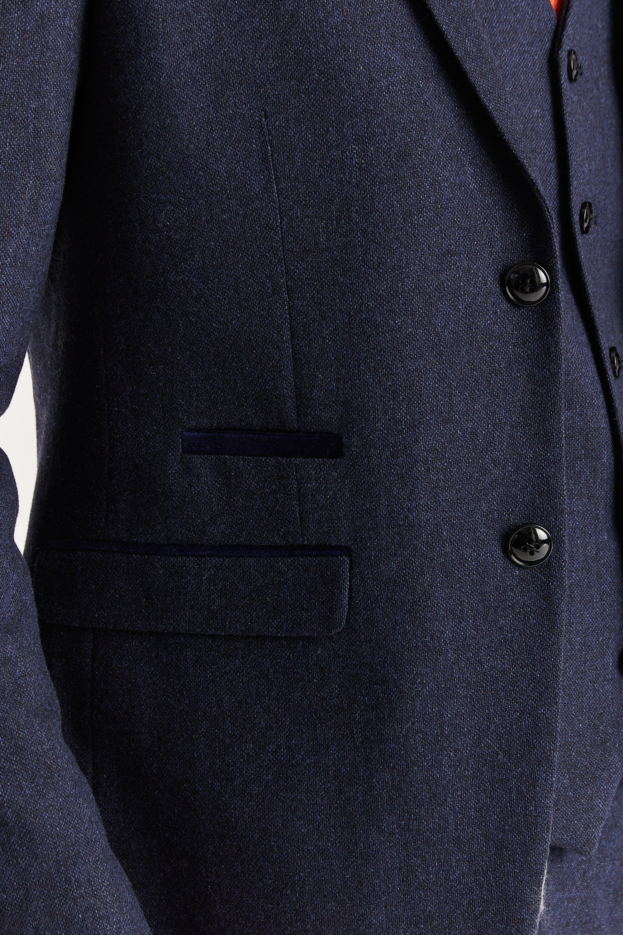 Oscar Navy Tweed Three Piece Suit