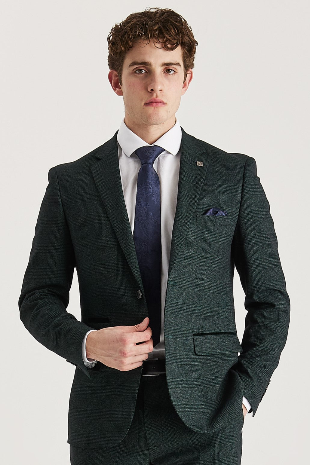 Regent - Men's Olive Check Blazer