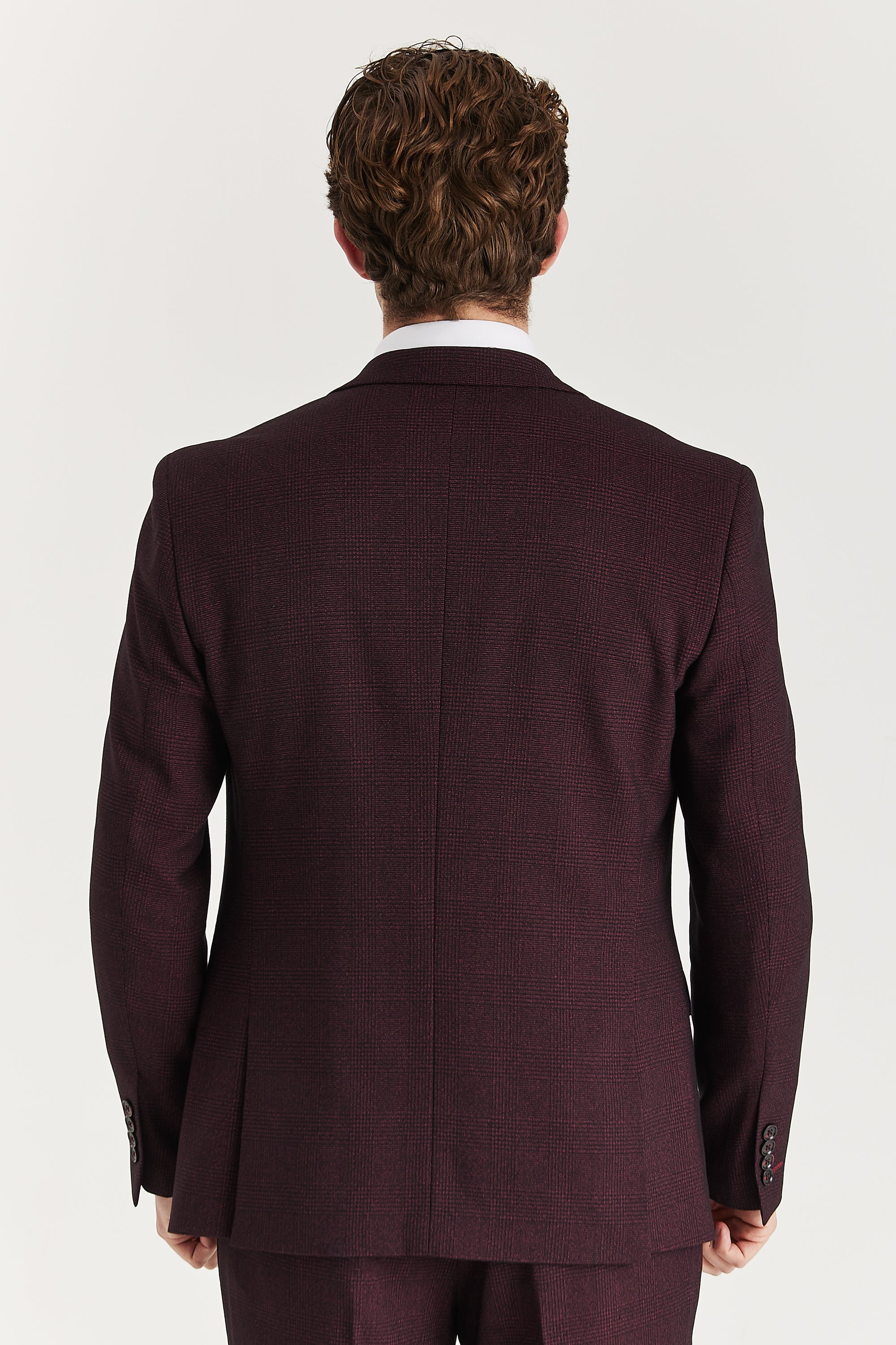 Regent - Men's Wine Check Blazer