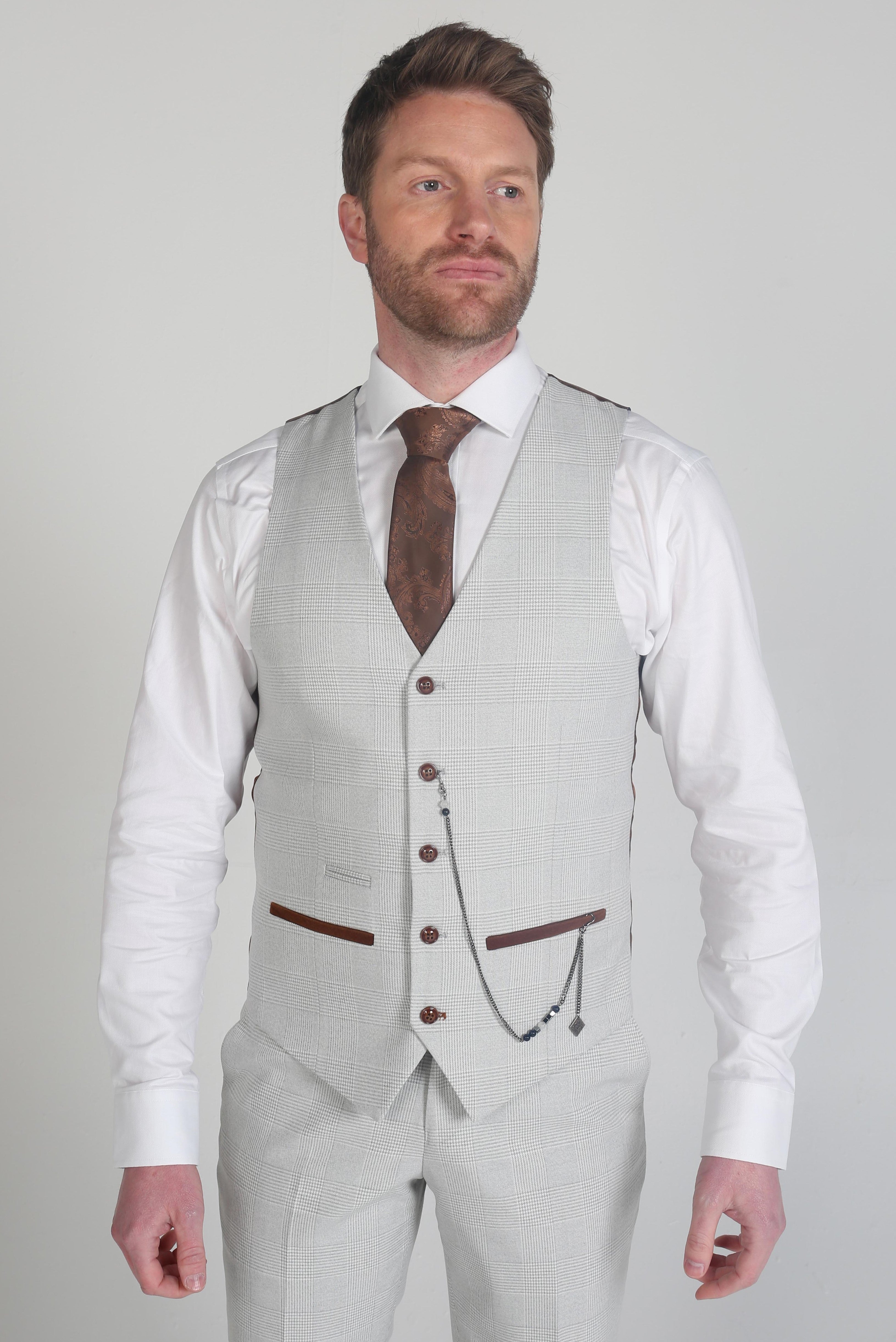 Mark Stone Check Three Piece Suit