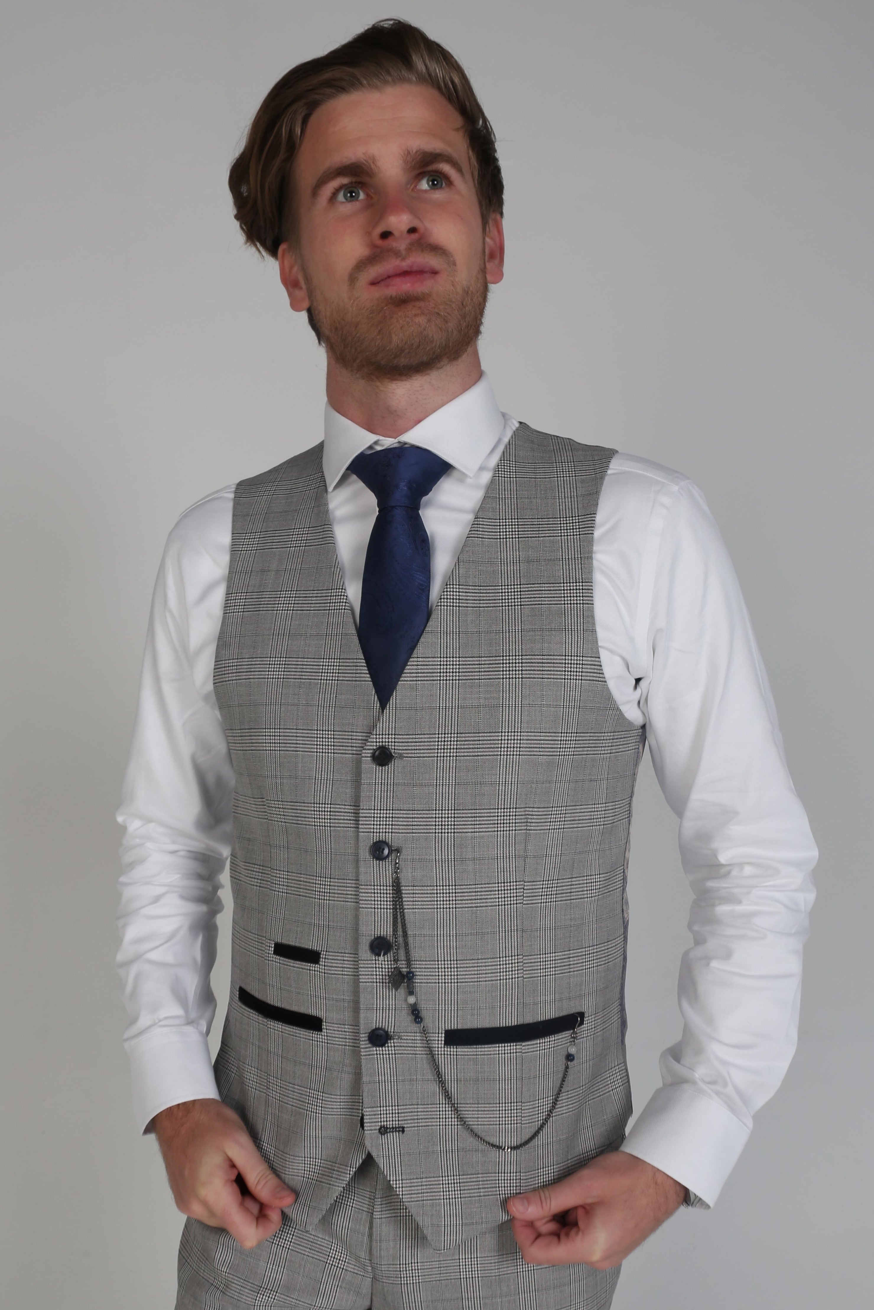 Hugo Grey Check Three Piece Suit