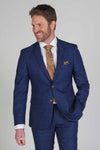 Alex - Navy Burgandy Check Blazer