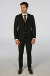 Mayfair Black Textured Three Piece Suit