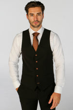 Mayfair - Men's Black Textured Waistcoat