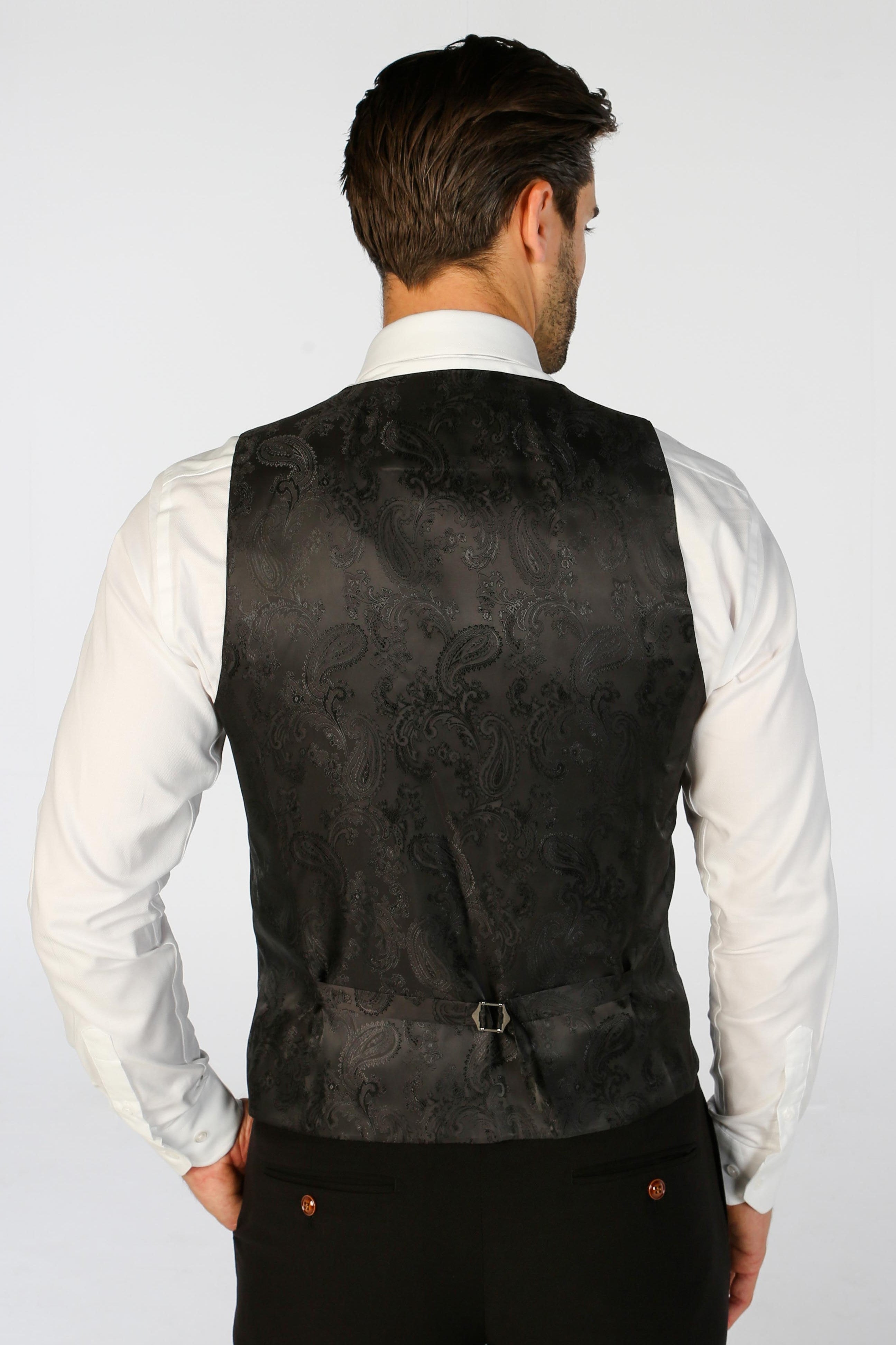 Mayfair - Men's Black Textured Waistcoat