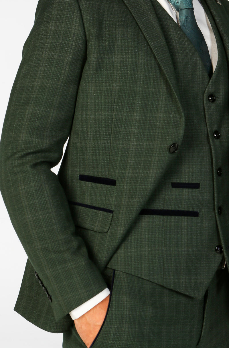 Leo Green Check Three Piece Suit