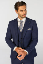 Mark Blue Check Three Piece Suit