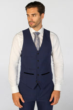 Mark Blue Check Three Piece Suit