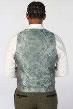 Oscar - Men's Green Tweed Waistcoat